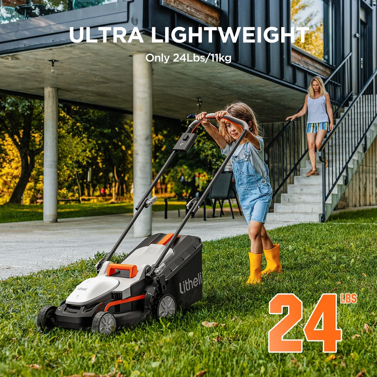 Litheli Cordless Lawn Mower, 20V 12