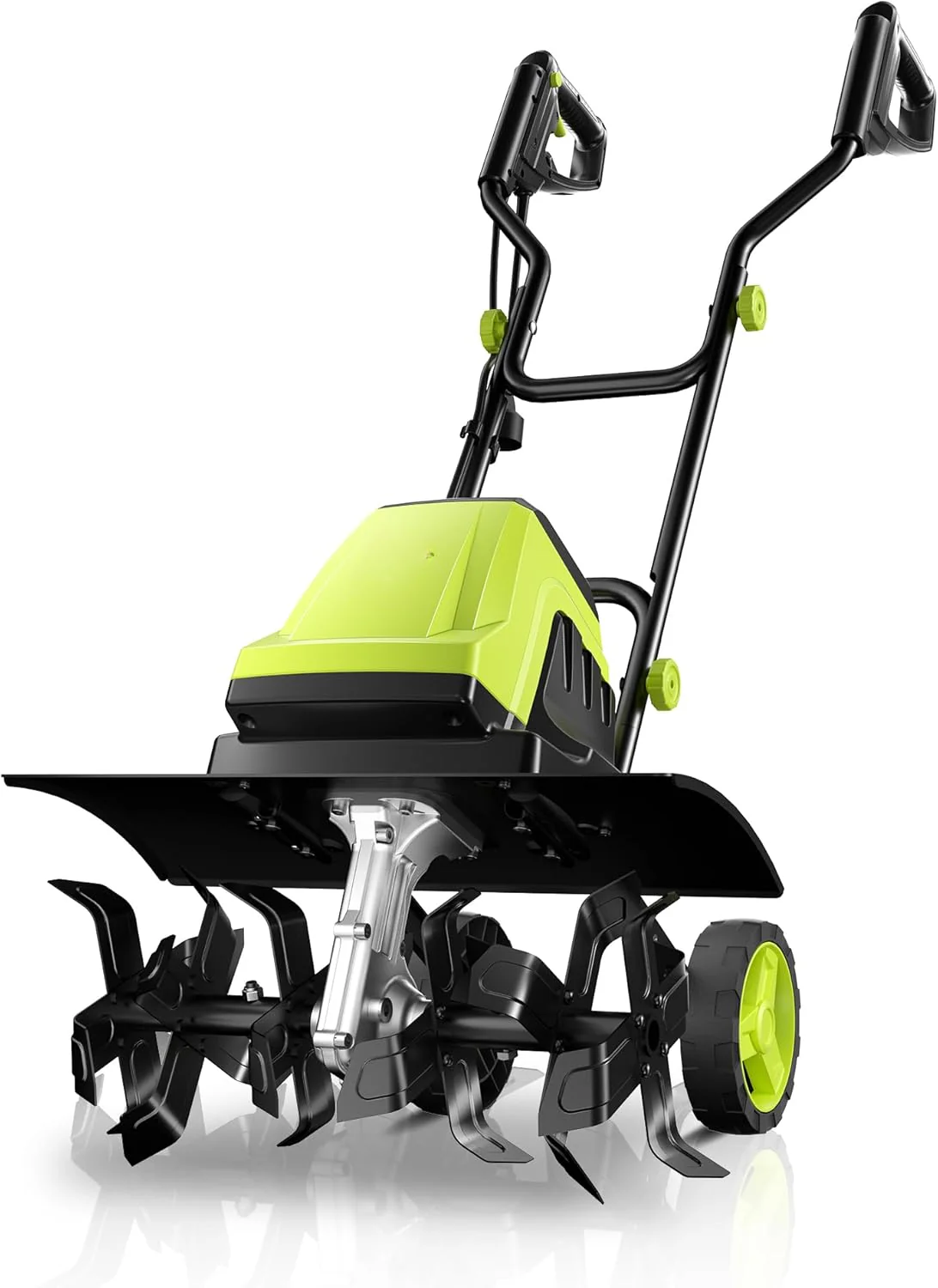 Motoculteur électrique, 15 A, largeur 45,7 cm, profondeur 22,9 cm, avec 24 fraises en acier durable, roues réglables et poignée pliable pour un travail du sol facile.