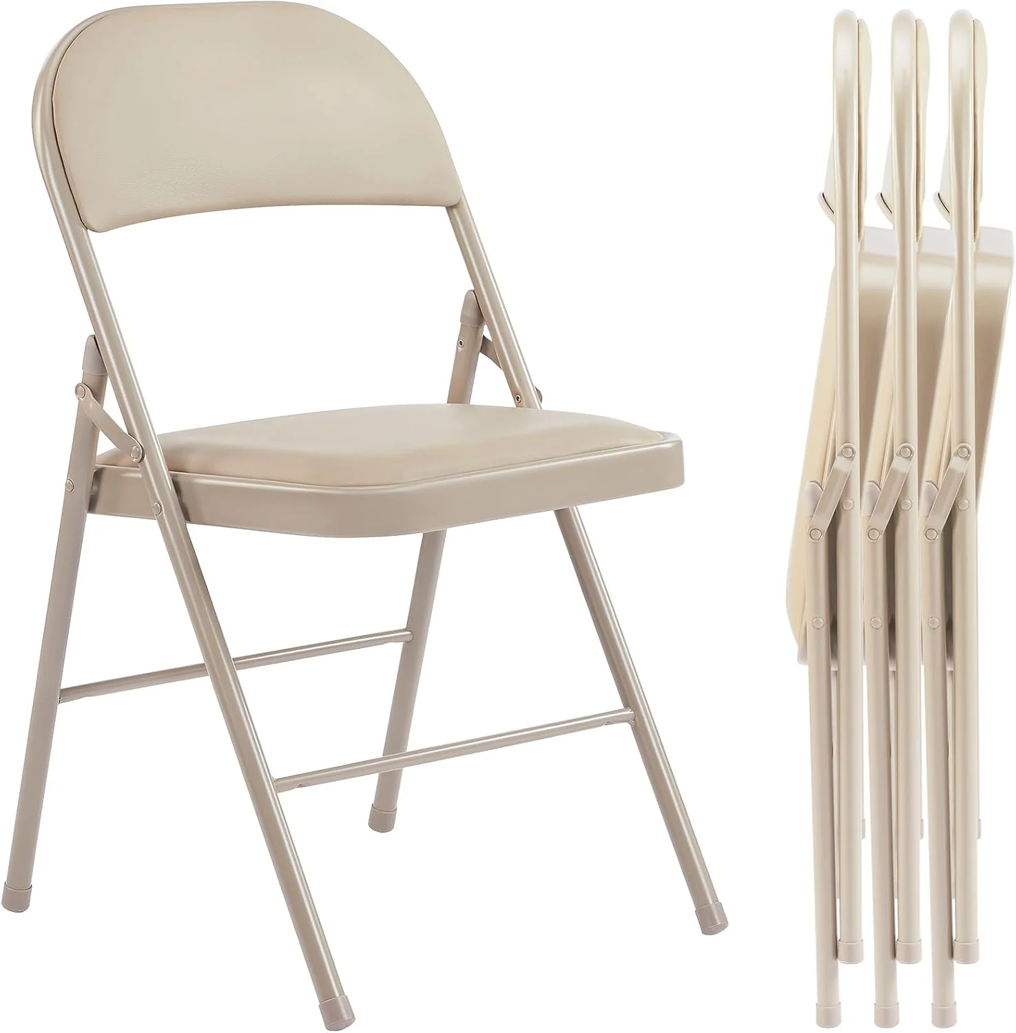 Lot de 12 chaises pliantes Sweetcrispy, chaises pliantes rembourrées en cuir, chaises pliantes robustes en métal