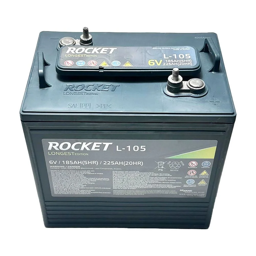 L-105 225Ah 6V Golf Cart Battery Replaces Trojan T-105 | T-605 (Set of 8) - Image 6
