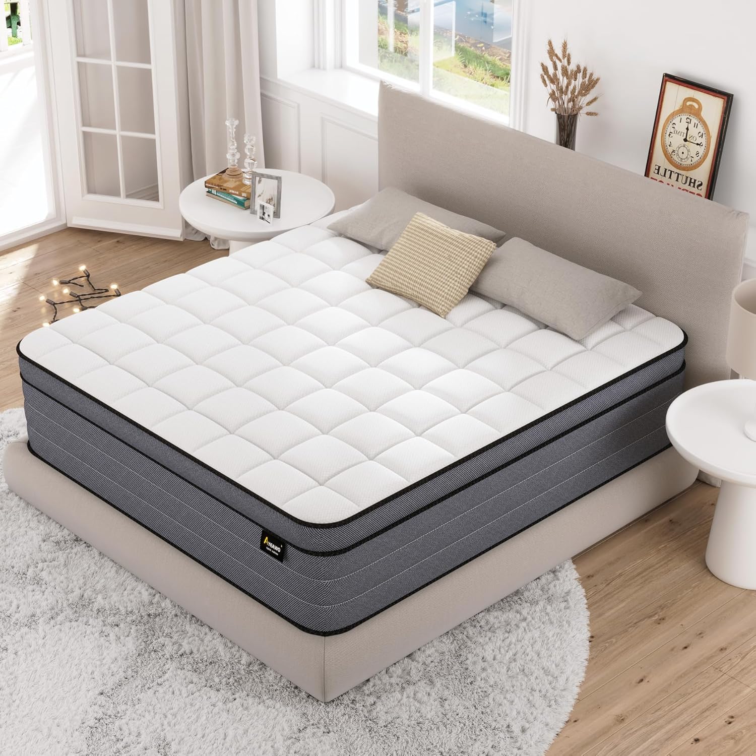 12 Inch Medium Firm King Size Mattress - Colchones King Hybrid with Individual Spring & Gel Memory Foam, Lumbar Support, Pressure Relief, Motion Isolation, CertiPUR-US, 365 Night Trial
