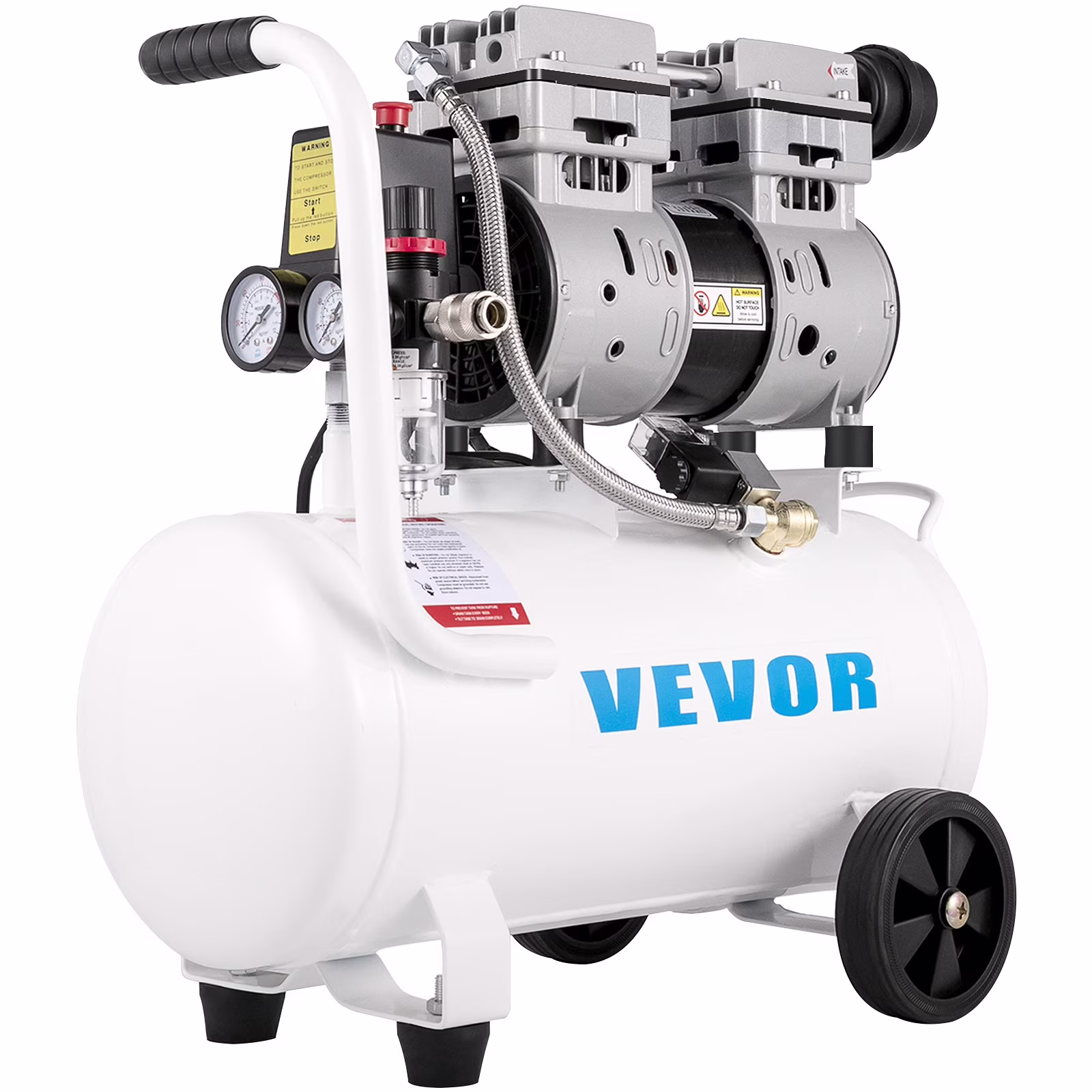 Ultra Quiet Air Compressor 6.6 Gallon 1 HP Oil Free Compressor 115 PSI