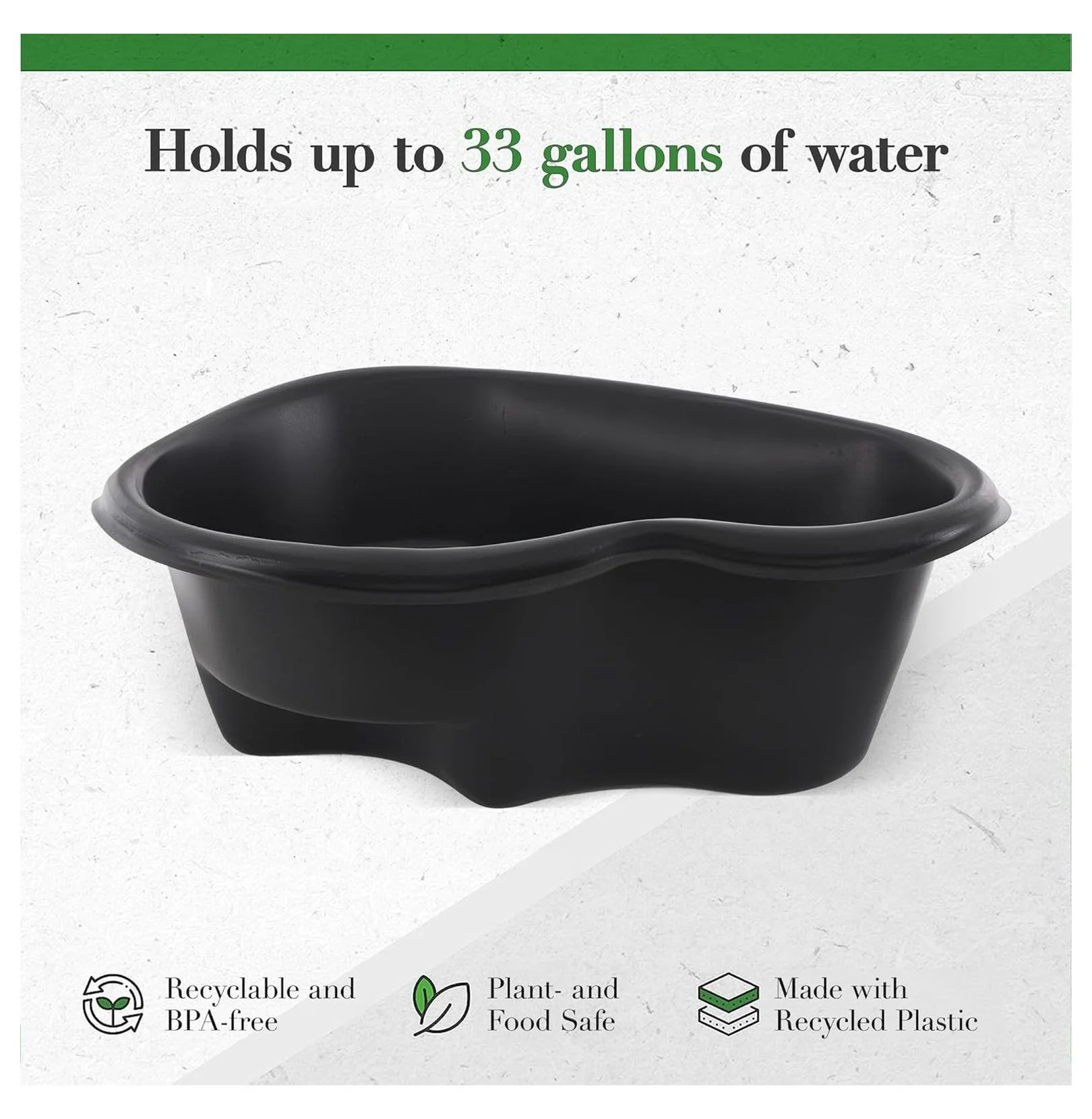 Products Rigid Preformed Pond Liner, Fish and Plant Safe, Lightweight 4.25 pounds, Holds up 33 Gallons, Black - Image 5