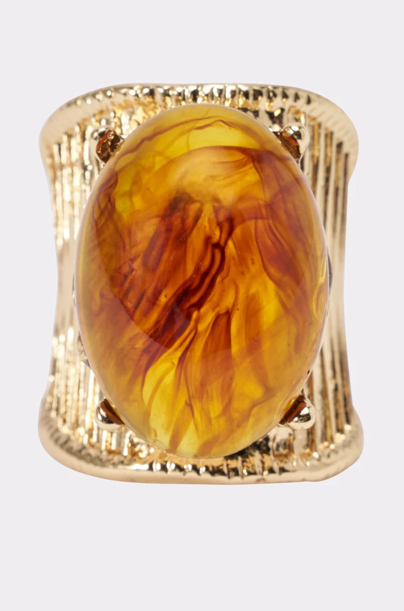 CROWN ENERGY GOLD RING IN BROWN - Akira Store