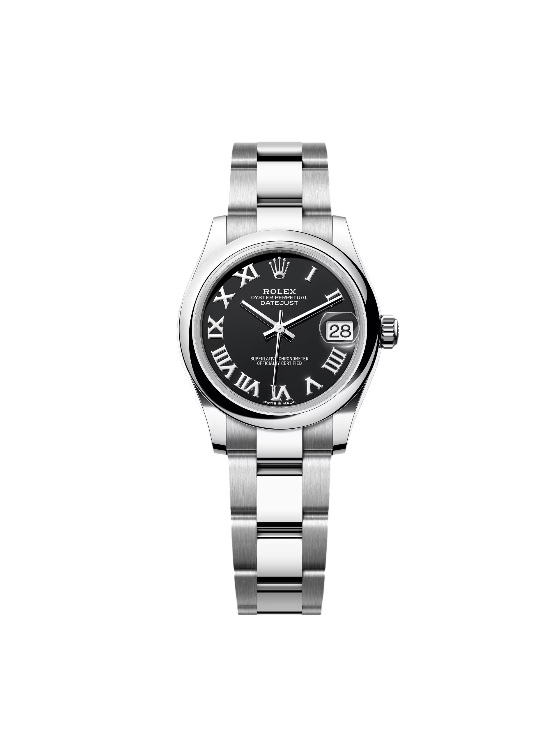 【Super Clone】RLX Datejust m278240-0001/0002 31mm Black Roman Domed Bezel Oyster Oystersteel