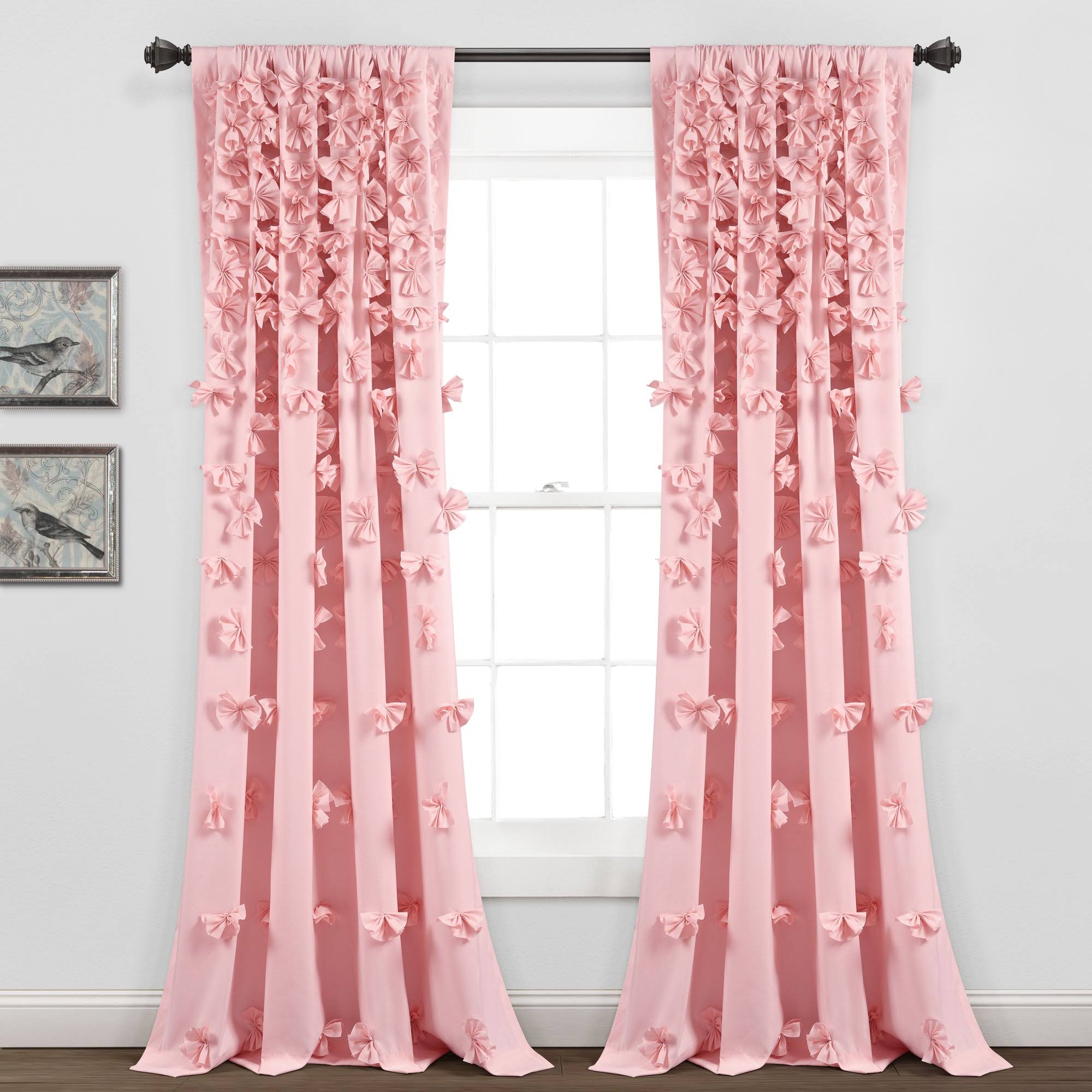 Lush Decor Riley Window Curtain Panel Pink Single 54x84
