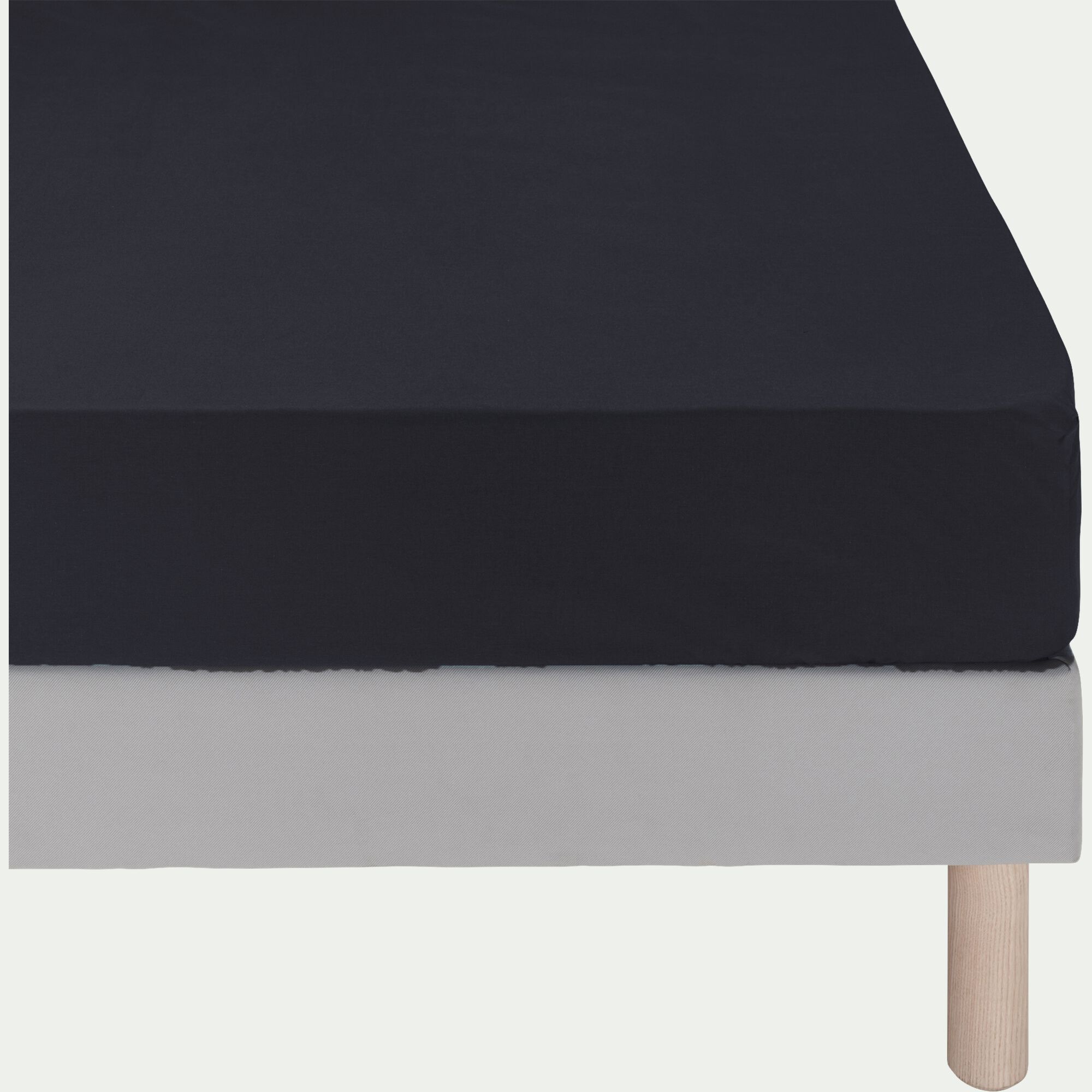 EOLI - Drap housse en coton 140x200cm B40cm - bleu calabrun