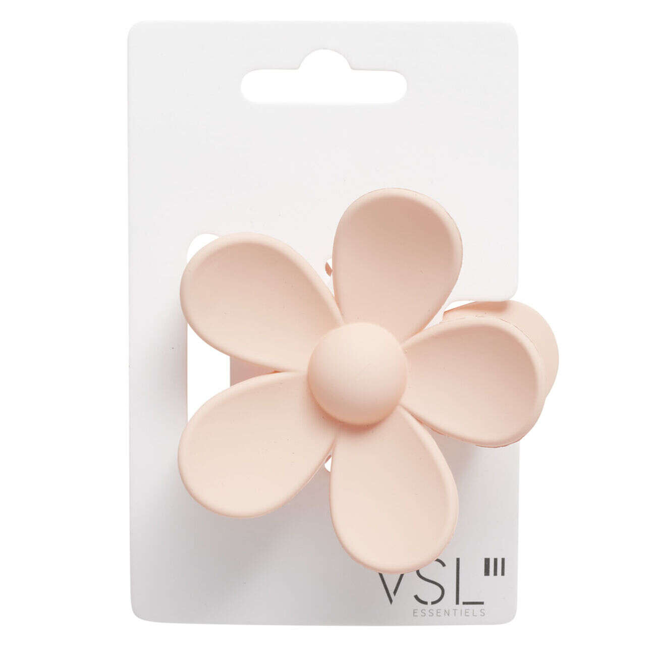 Pince à cheveux fleur plastique mat uni 7,5x4xH7cm (5 modèles)
