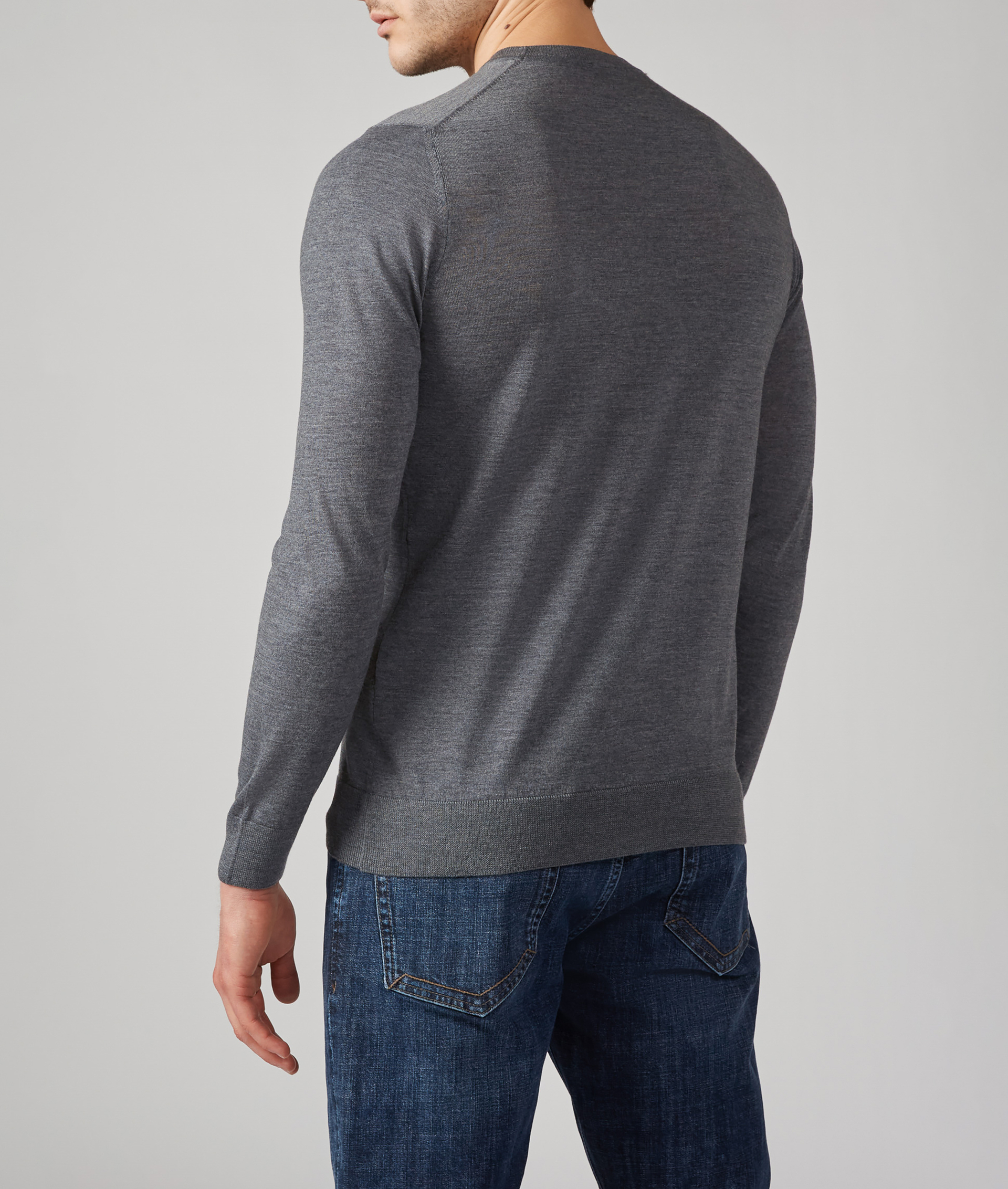 CREWNECK SWEATER IN VIRGIN WOOL GREY