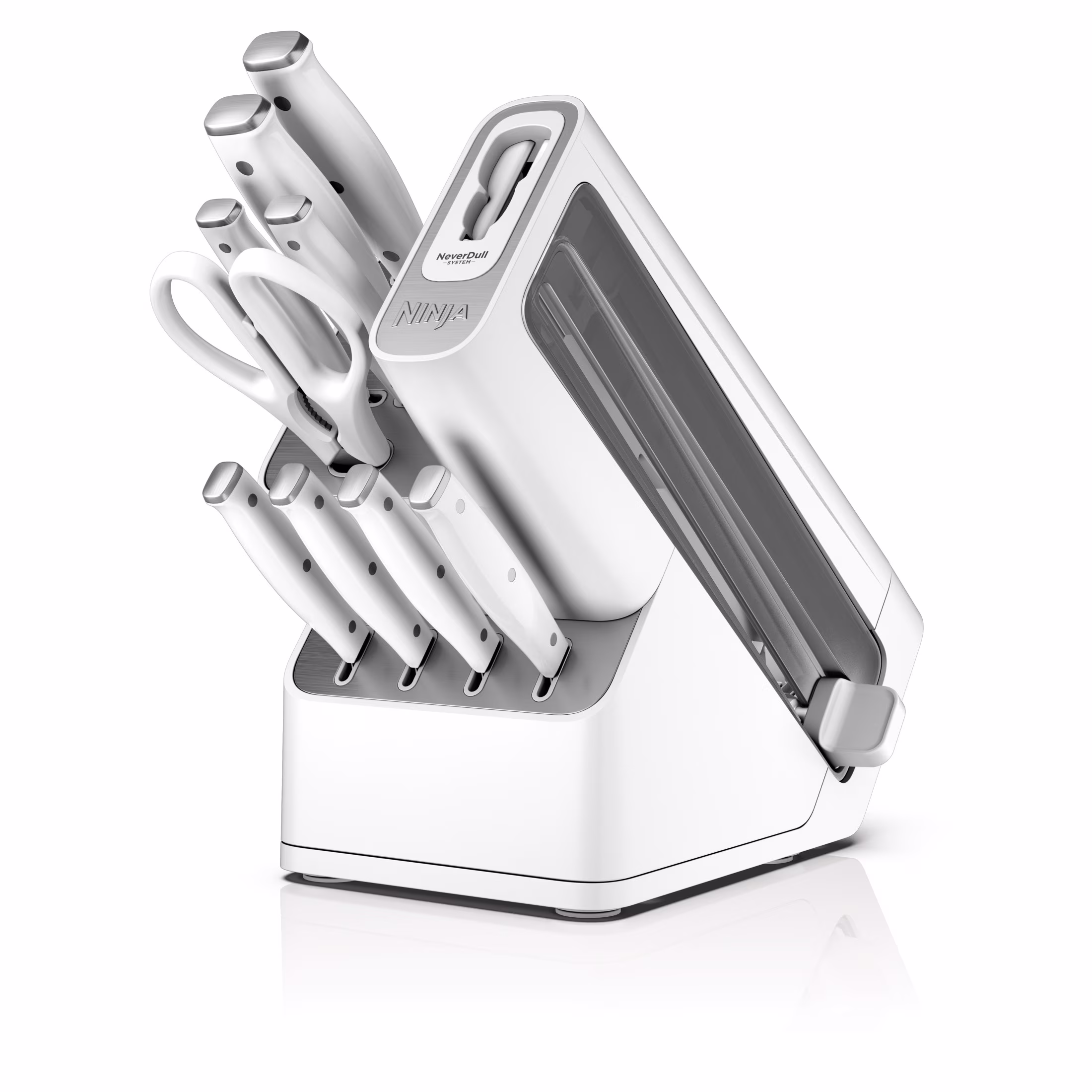 Ninja Foodi Neverdull 10 - Piece Stainless Steel Essential Knife System with Sharpener, K12010 Black/Gray
