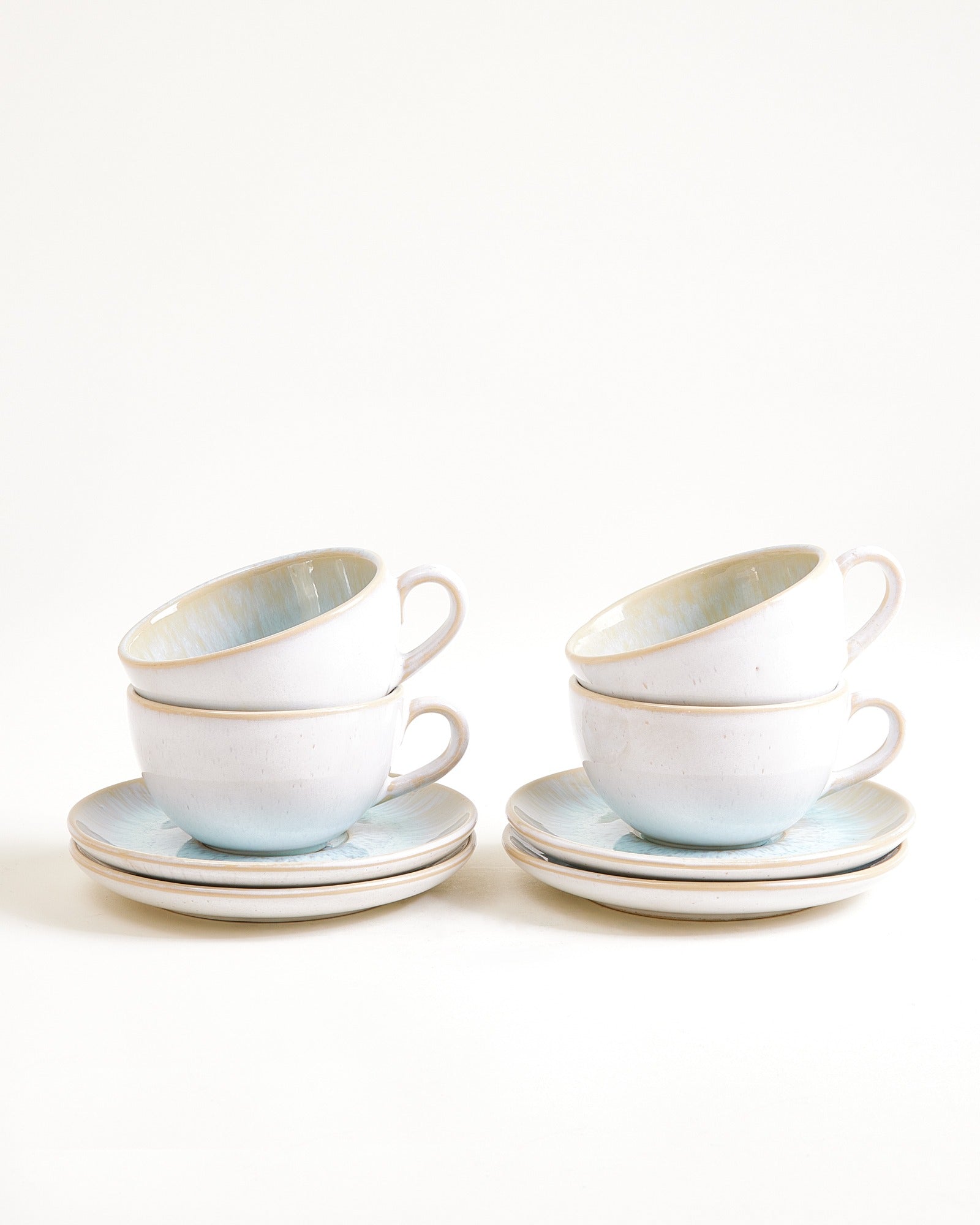 AREIA - SMALL CAPPUCCINO CUP & SAUCER CLASSIC AZURE SET OF 4