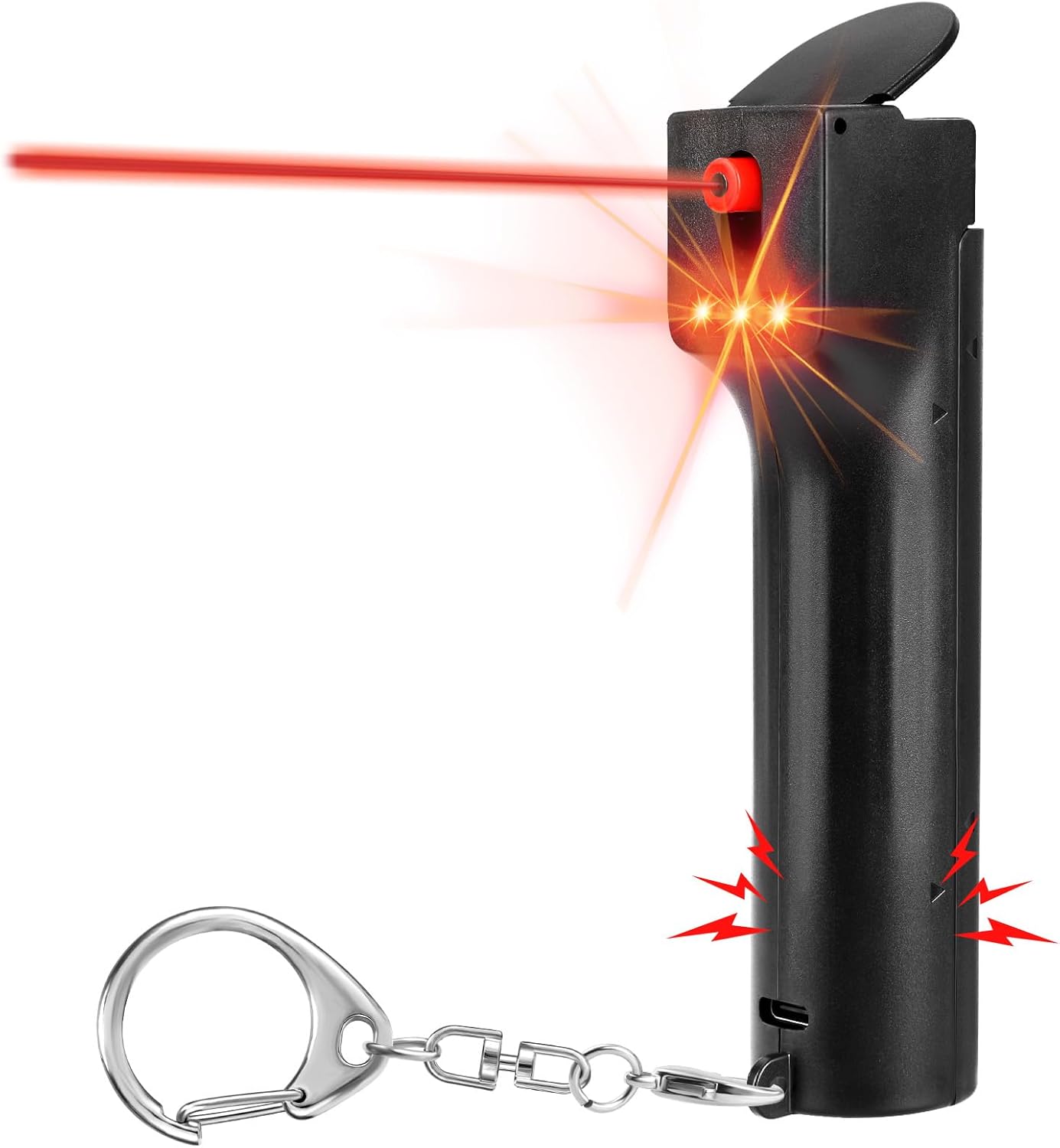 3-in-1 Pepper Spray Personal Alarm, 12ft Quick Release Gel UV Dye, 140dB Siren 3 Red Strobe, Women Wife Daughter Mother Girlfriend Love Safety Gift, Rechargeable, Refill Canister, Birthday Graduation