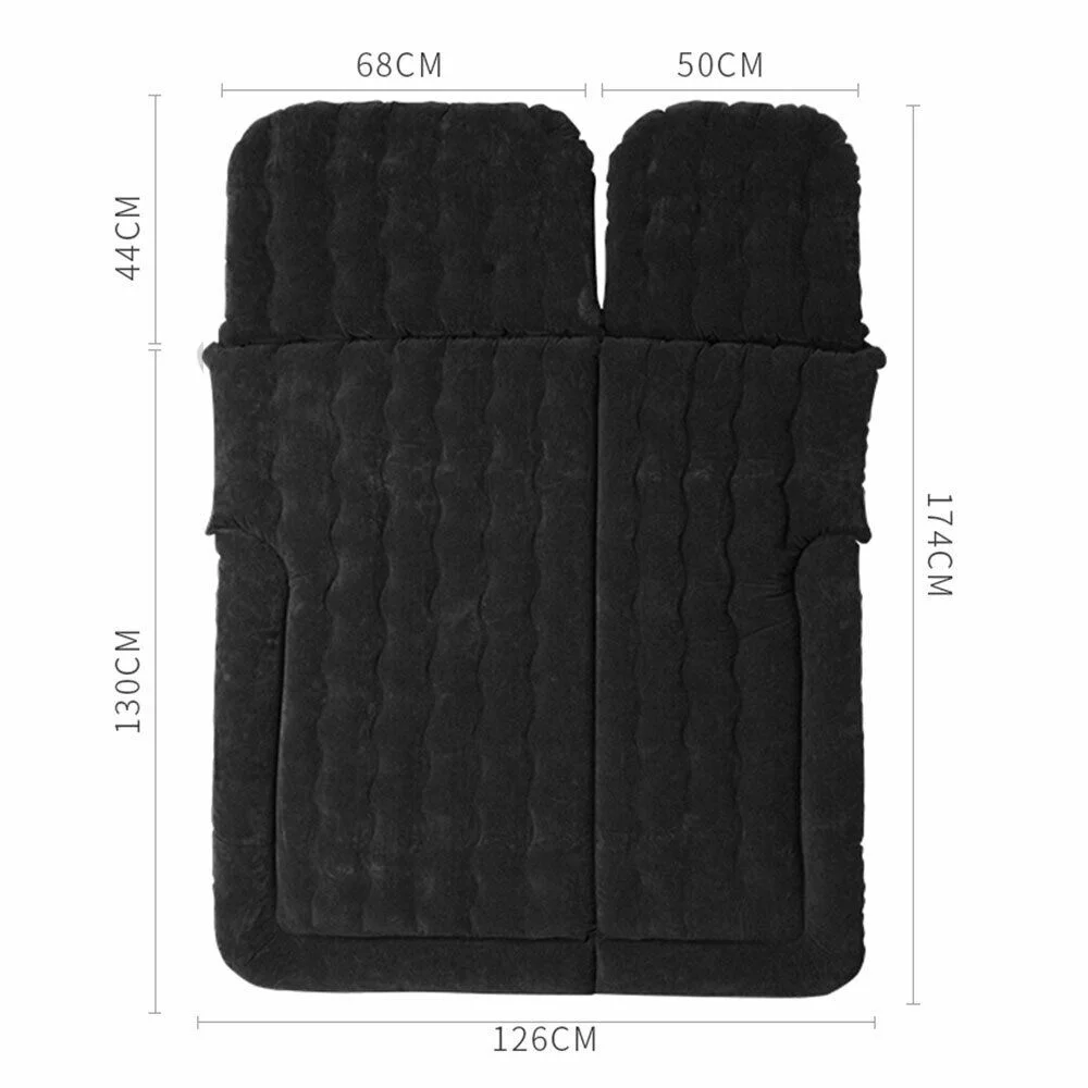 Auto Car Air Mattress Travel Bed PVC Flocking Inflatable Camping Bed with 2 Pillows