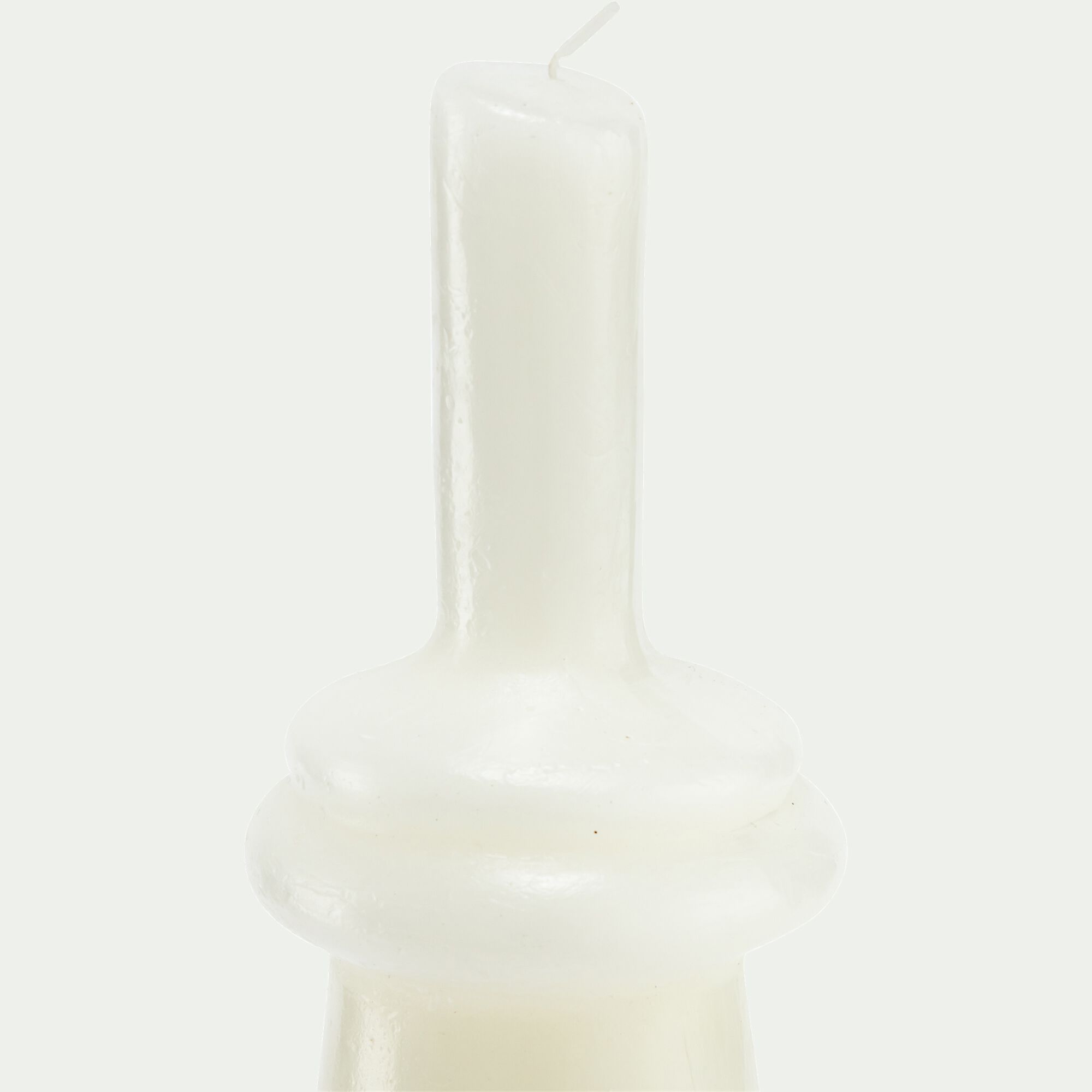 DOLINA - Bougie déco contemporaine H28,5cm - blanc