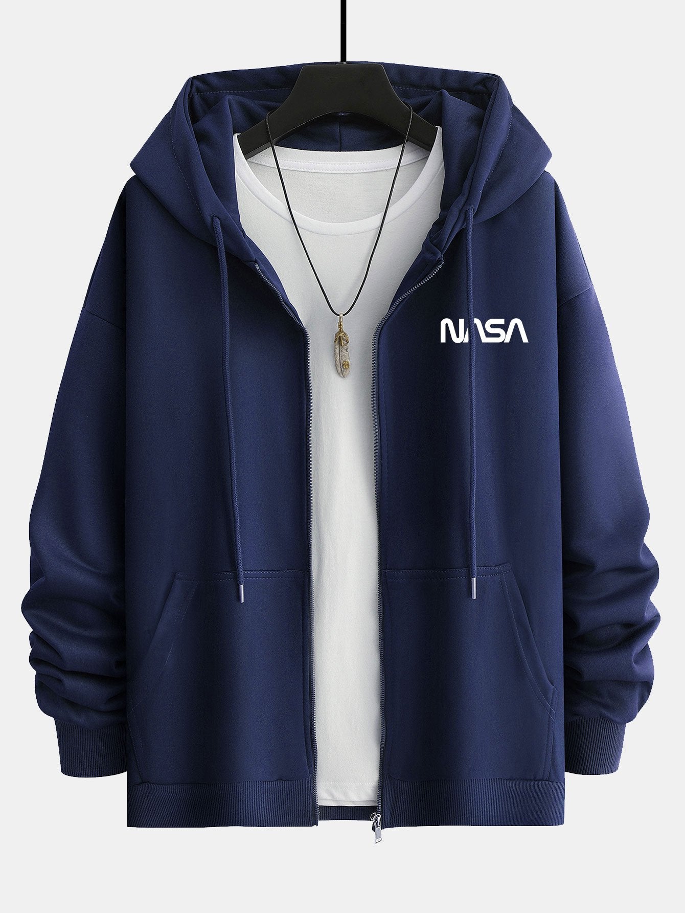 Sweat à capuche zippé NASA Print Relax Fit