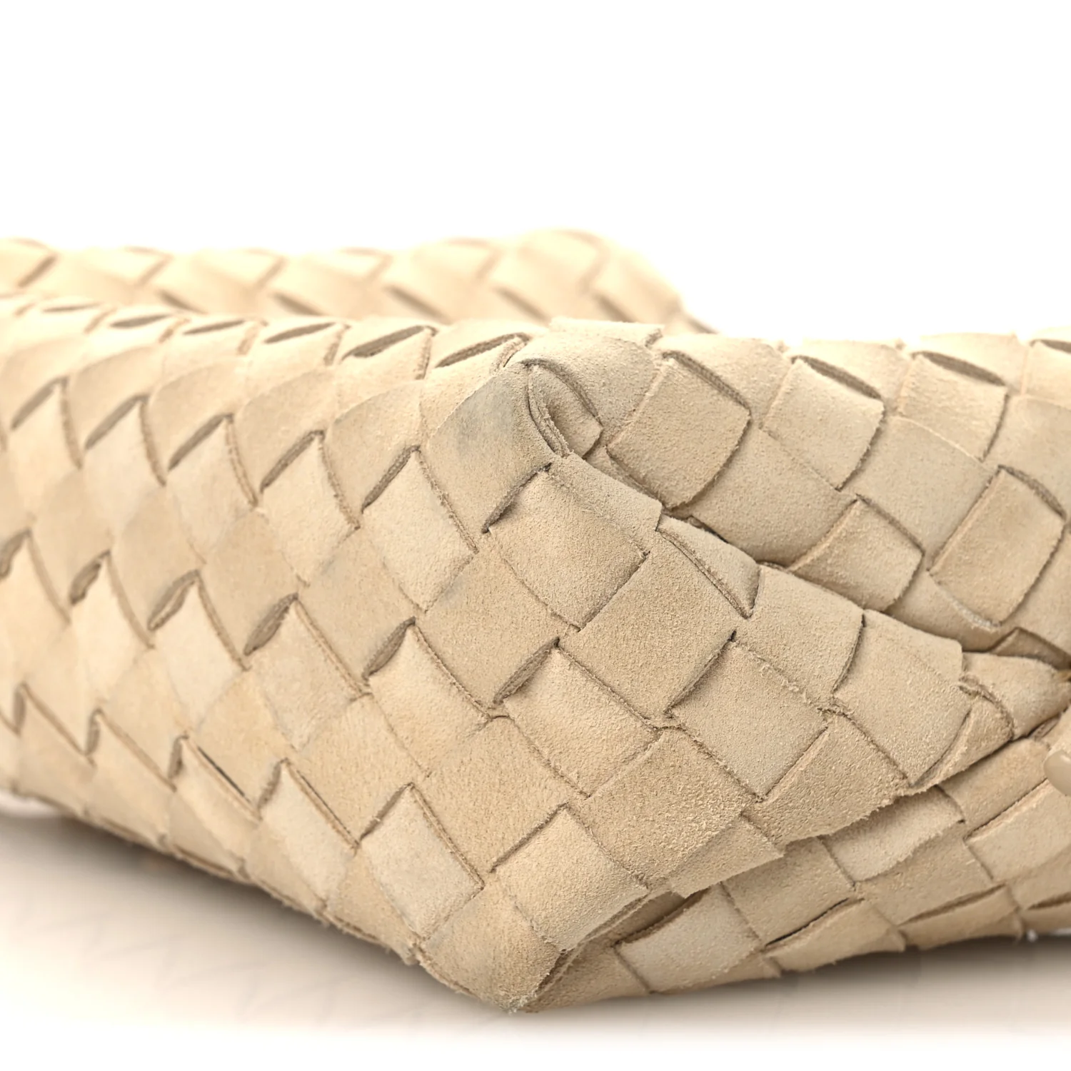 Suede Intrecciato Small Loop Camera Bag Sand