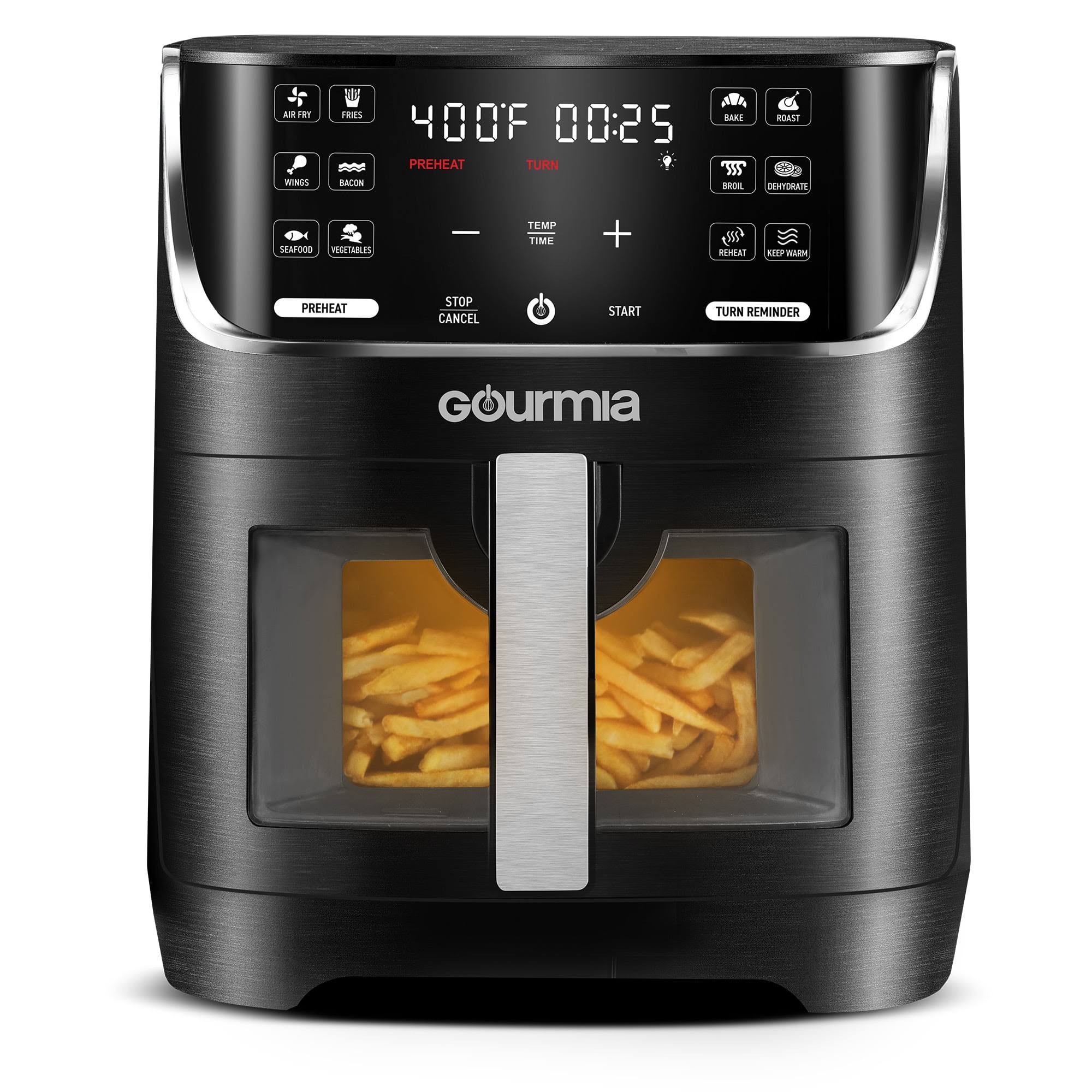 Gourmia 8 qt Digital Window Air Fryer with 12 One-Touch Presets, GAF824, New