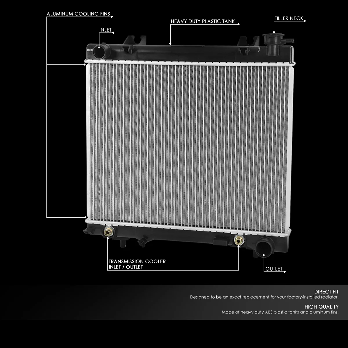 For 2005-2011 Dodge Ram Dakota Raider 3.7L 4.7L Radiator OE Style Aluminum DPI 2847 - Image 3
