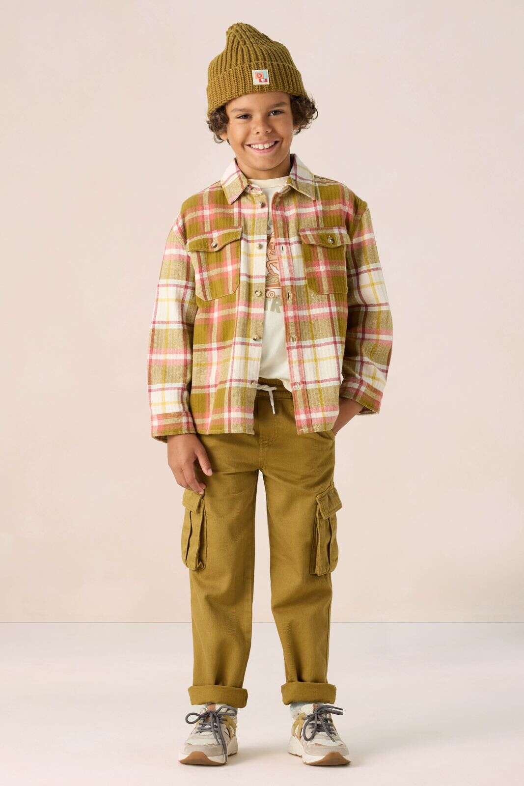 Donkergroen geruit overhemd