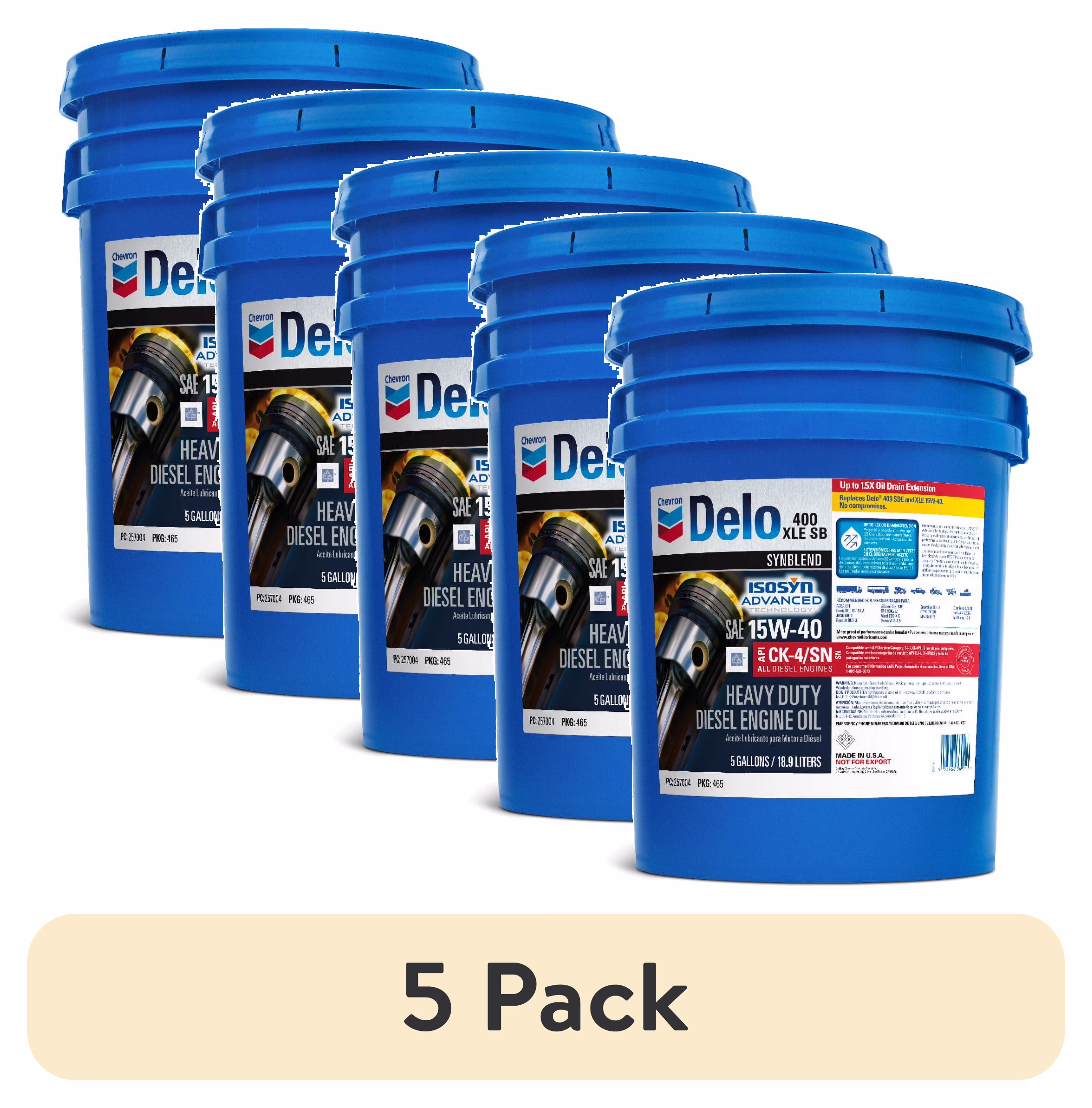 Delo 400 XLE SB Synthetic Blend SAE 15W-40 Heavy-Duty Diesel Motor Oil 5 Gallon(Single) - Image 4