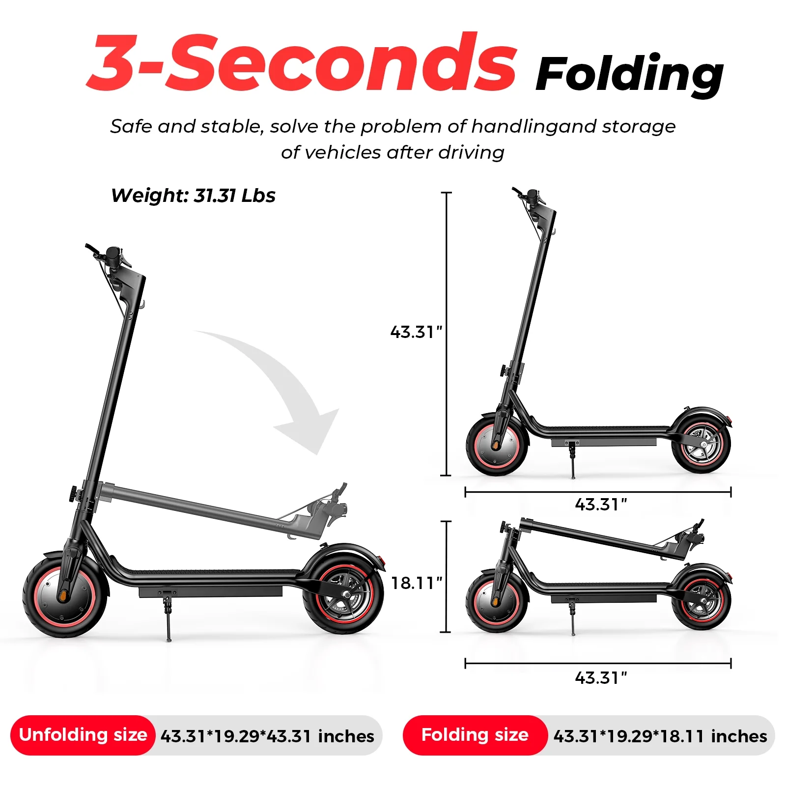 Electric Scooter Adult, 350W Motor, 21 Miles Long Range, 19 mph 8 5" Pneumatic tire Folding Commuter Electric Scooter for Adults Teens, Superior Performance Smart App Dual Braking(Black) Image 10