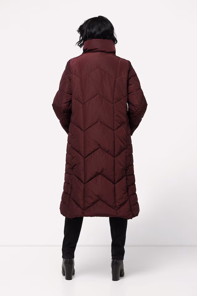 Zigzag Quilted Water Repellent Coat