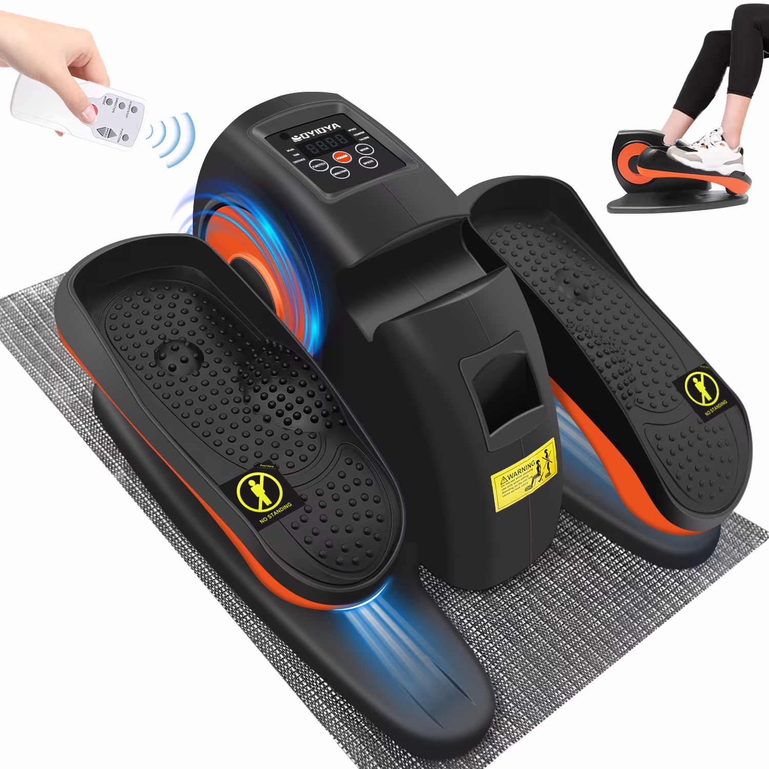 Under Desk Elliptical, 10 Adjustable Speeds Ellipse Leg Exerciser While Sitting for Seniors & Adults, Fully Assembled Leg Exercise Pro Compact Pedal Ellipse with Remote Control