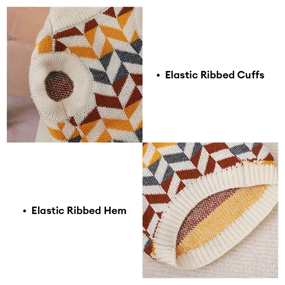 Diamond Striped Dog Sweater For Small Dogs