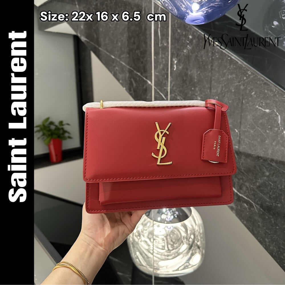 YSL【サンローラン】スムースレザーのサンセットミディアム