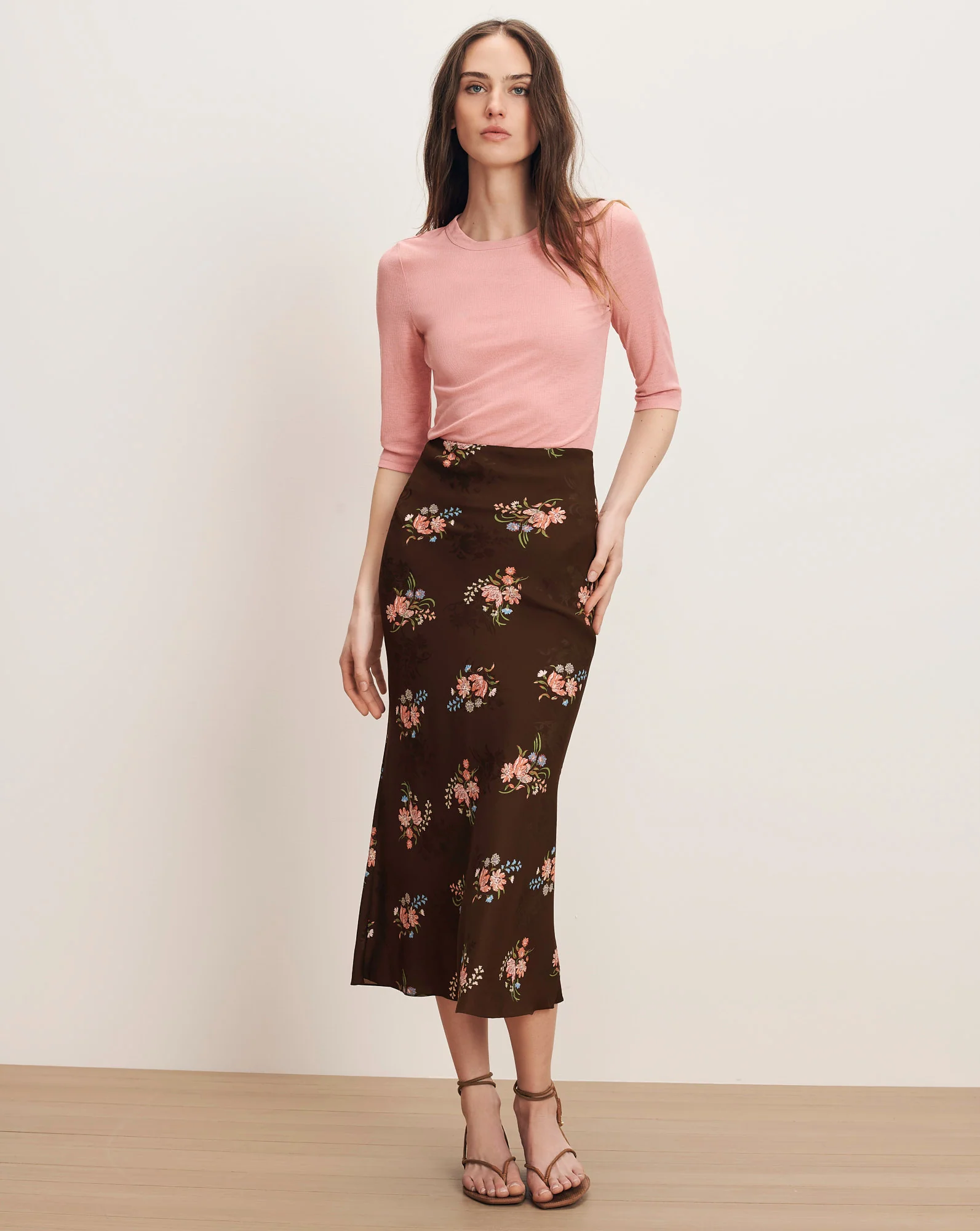 Clover Floral Midi Skirt