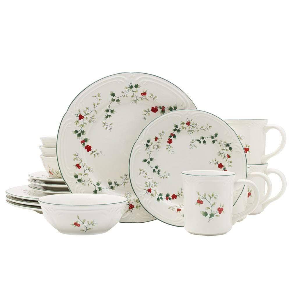 Pfaltzgraff Christmas Winterberry 16 Piece Dinnerware Set
