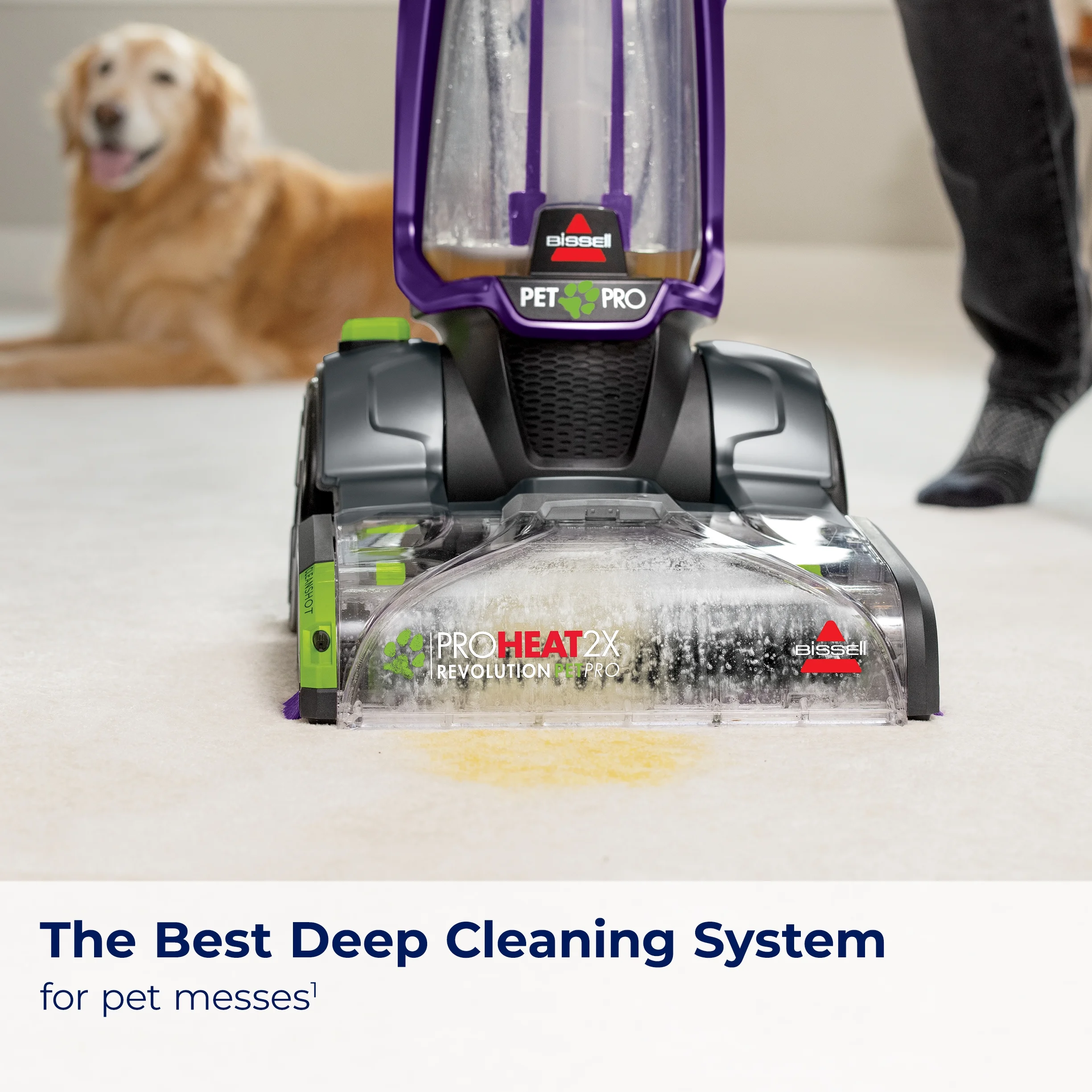 BISSELL Proheat 2X Revolution Pet Pro Upright Deep Cleaner, for Carpets and Upholstery, Turbostrength Motor Technology, 3 Cleaning Modes, Heatwave Technology, 3586, Purple
