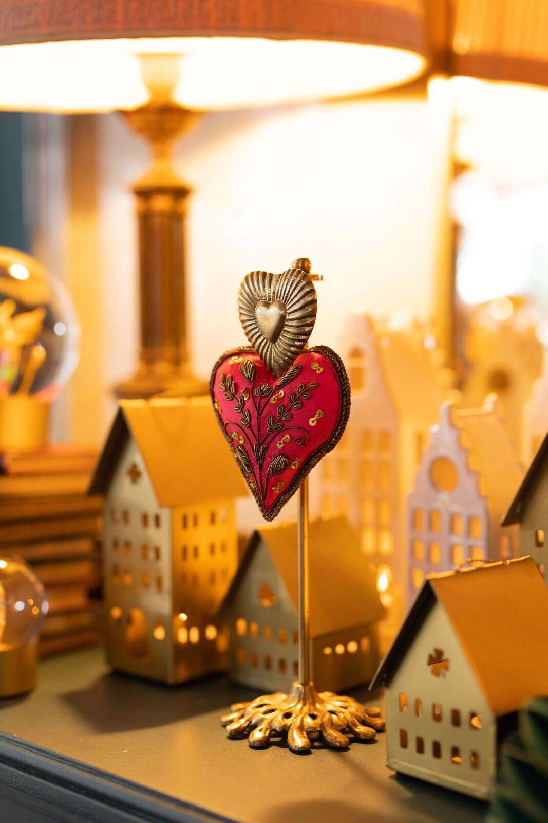 Goudkleurige kaarthouder met hartje