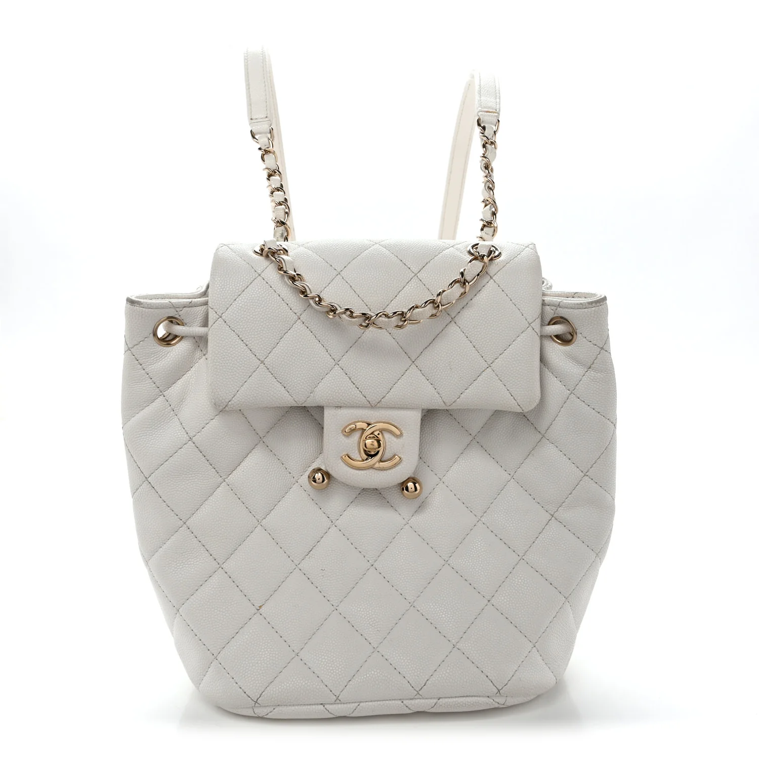 Caviar Quilted Mini Urban Spirit Backpack White
