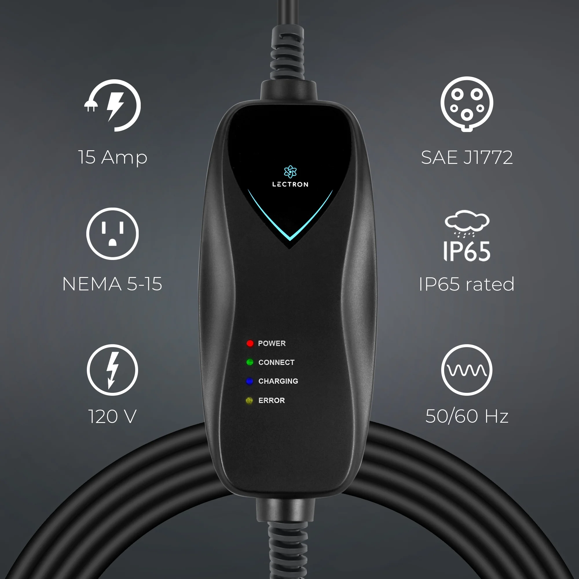 Level 1 J1772 Charger (WiFi Version) 110V, 15 Amp, NEMA 5-15 Plug, 16 ft Extension Cord Portable Electric Car Charger for J1772 EVs - Image 9