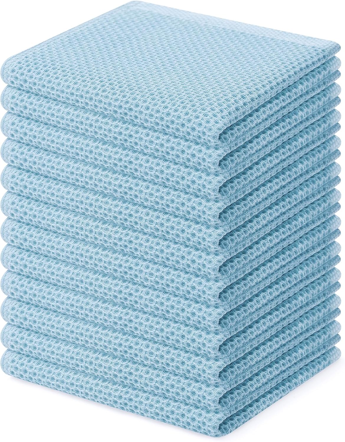 Homaxy 100% Cotton Waffle Weave Kitchen Dish Cloths 6-Pack, Dark Grey