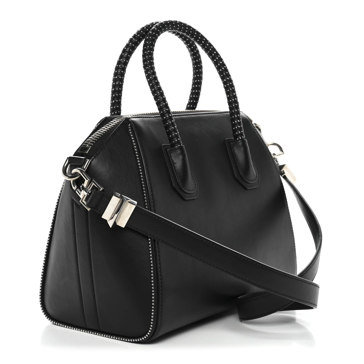 Calfskin Small Studded Antigona Black