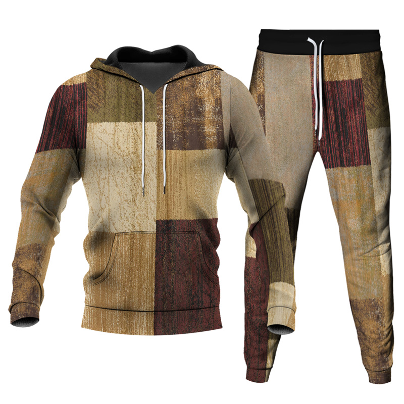 Ensemble de sweat à capuche imprimé personnalisé pour homme 027