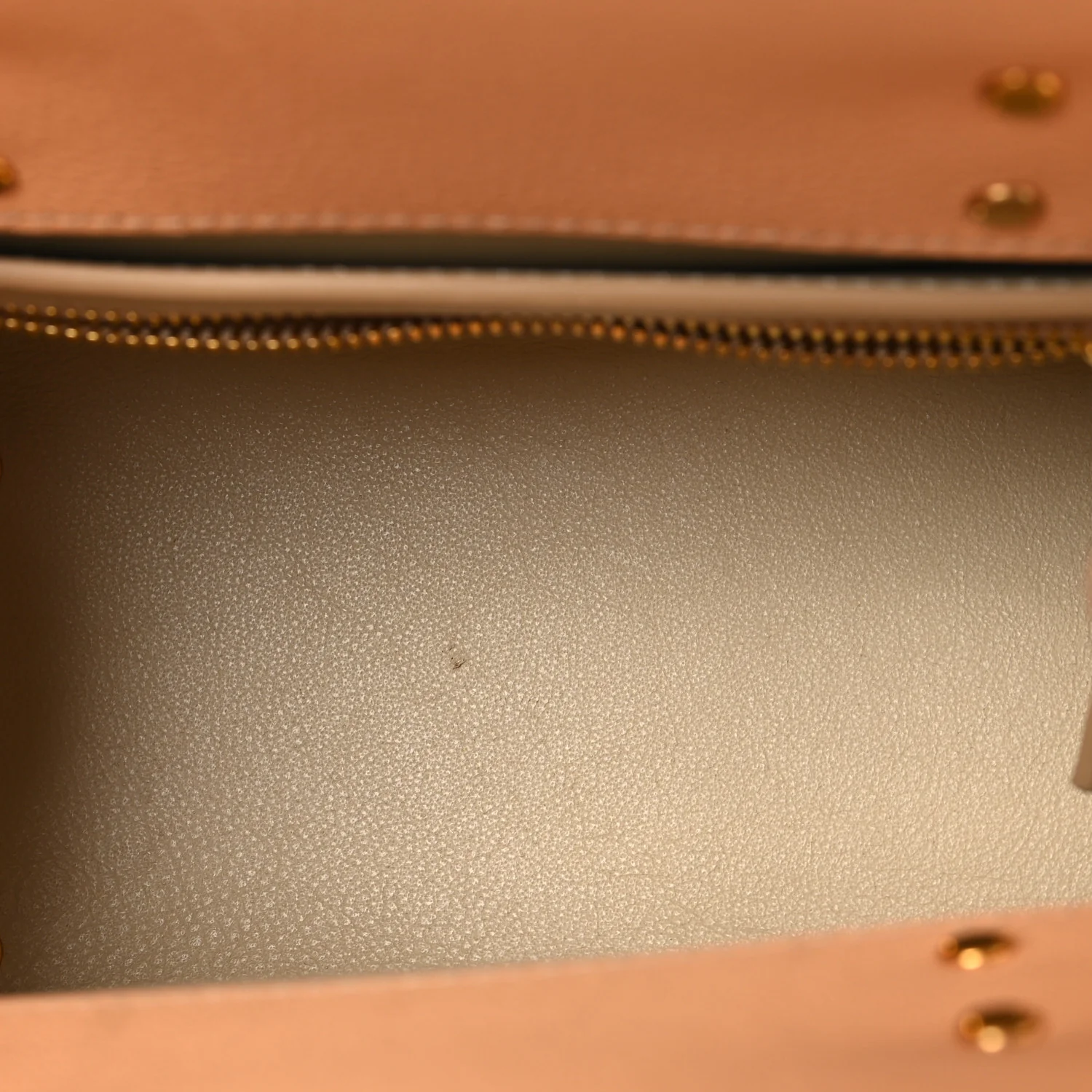 Grained Calfskin Mini Horizon Satchel Beige
