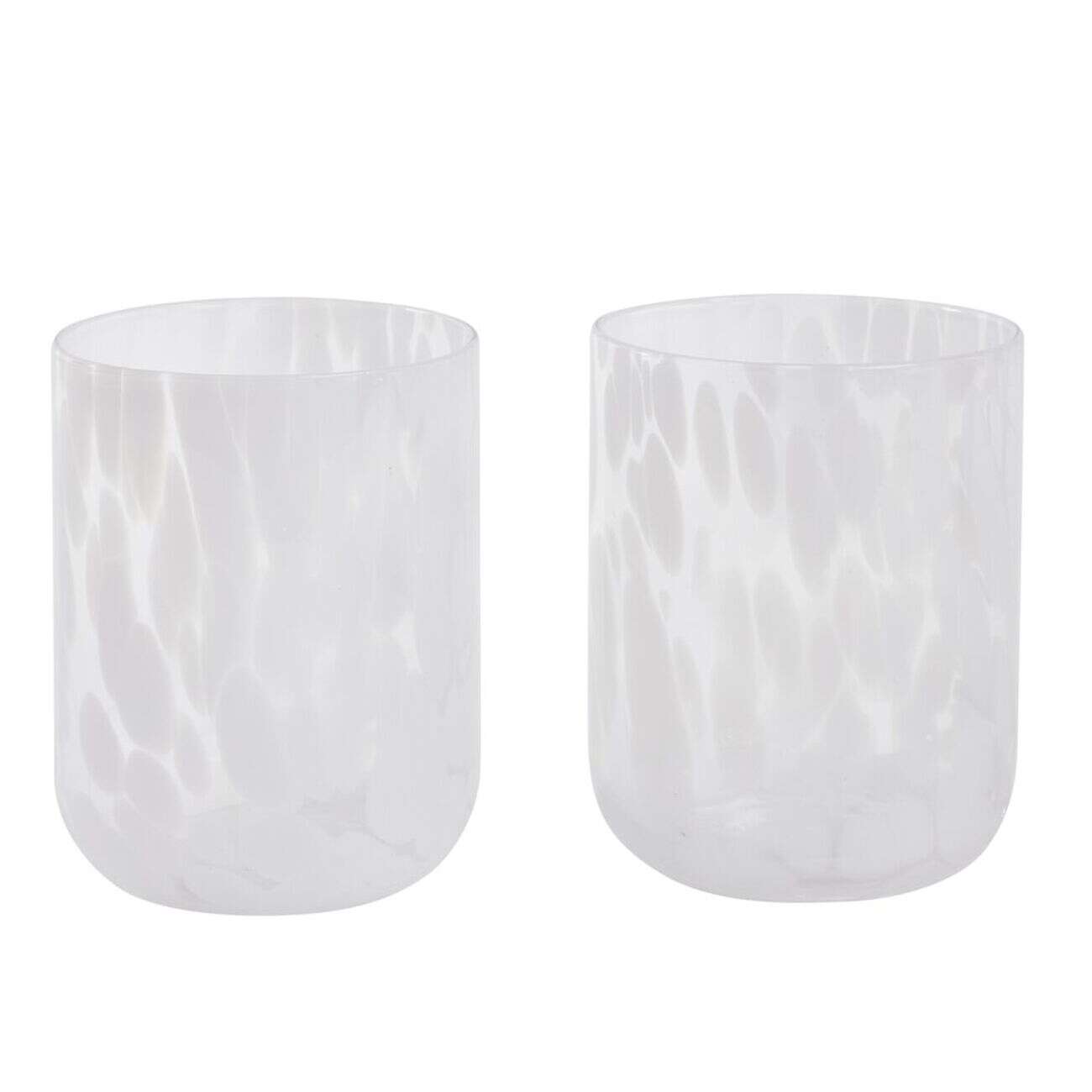 Verre soufflé x2 motif tacheté 500ml (2 modèles)