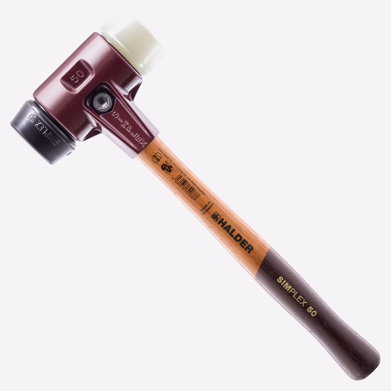 Halder Simplex Mallet with Black Rubber/Nylon Inserts and Cast Iron Housing, 2.36 / 53.62 oz.
