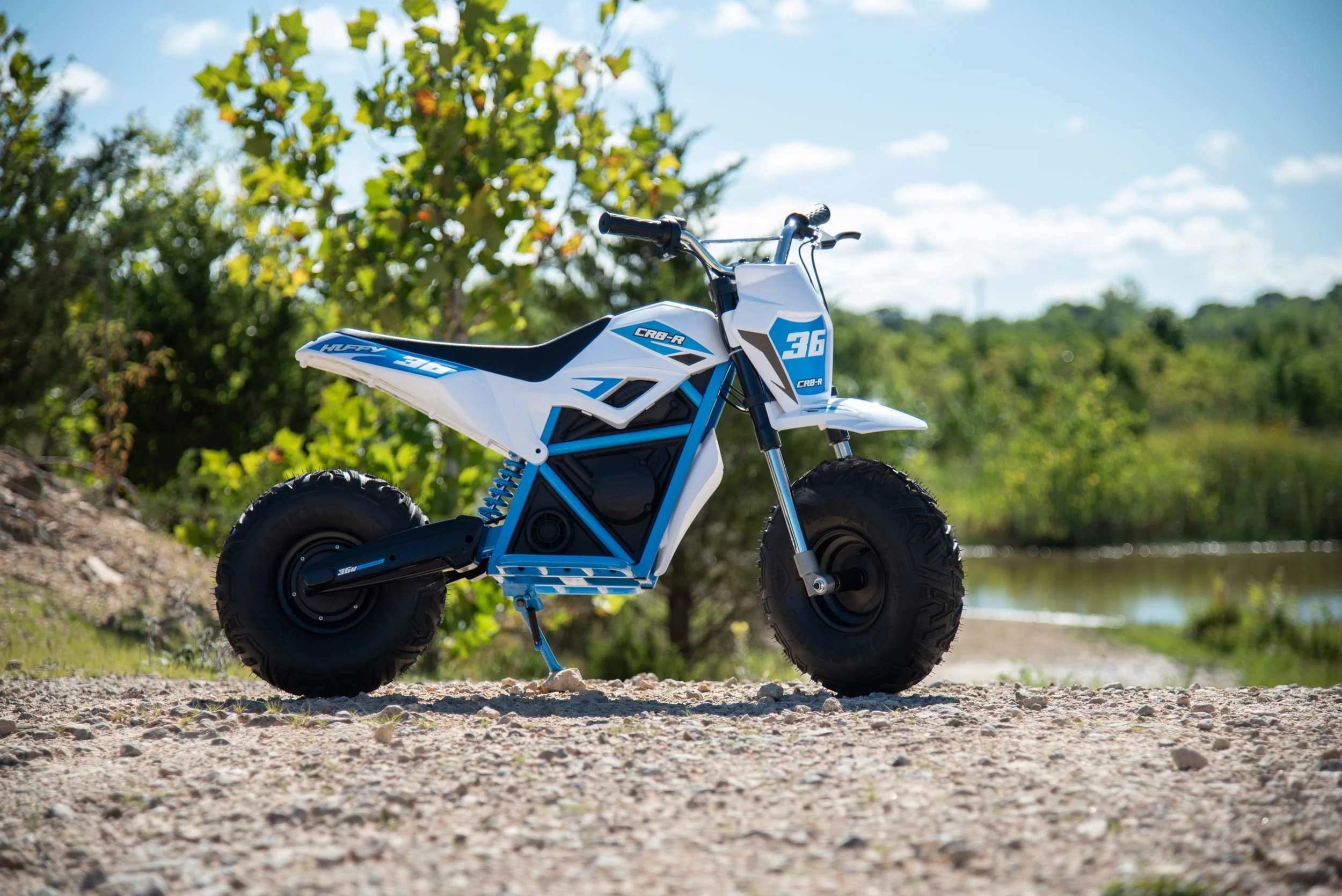 CR8-R 36-volt Electric Mini Bike, White - Image 4