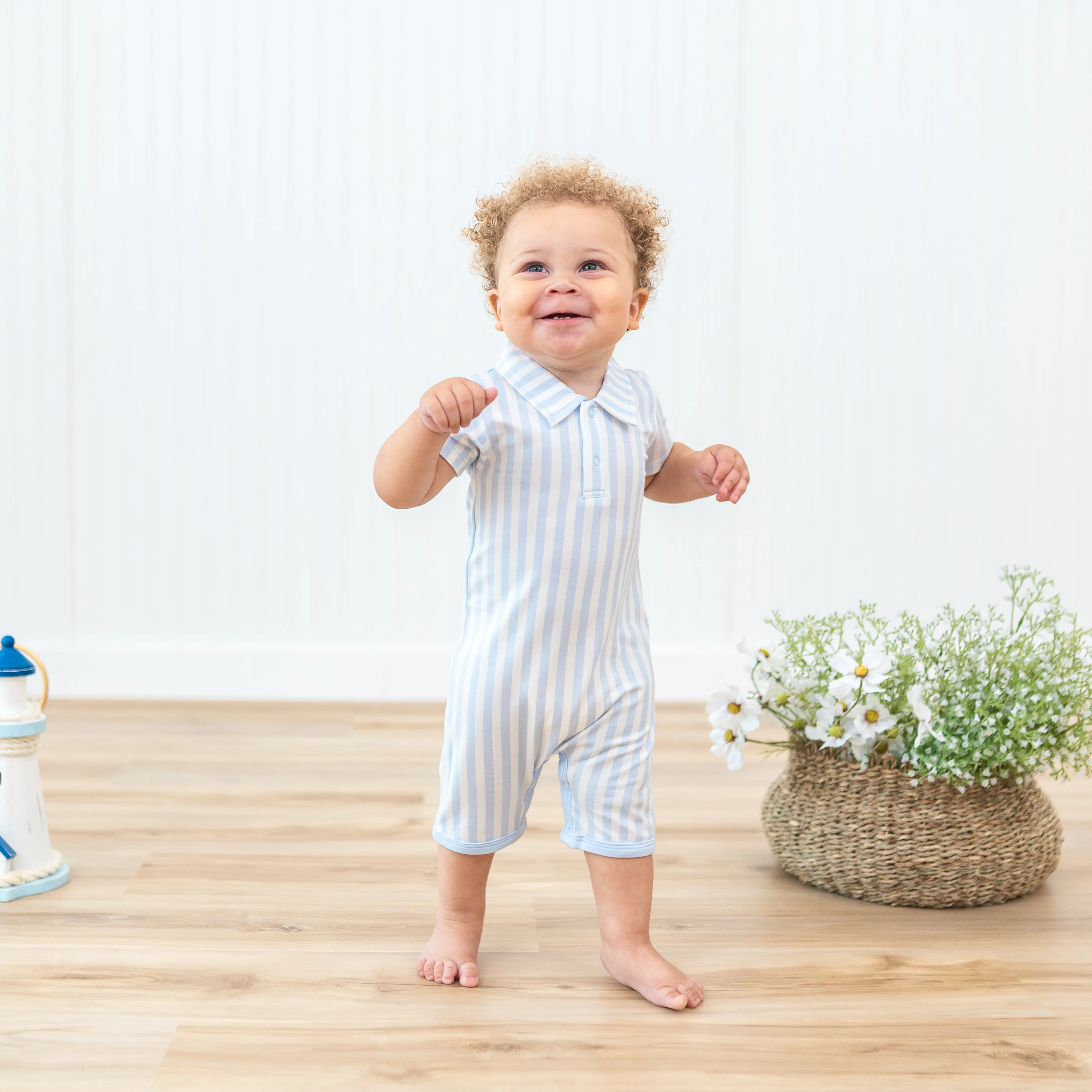 Polo Shortall in Small Mist Stripe