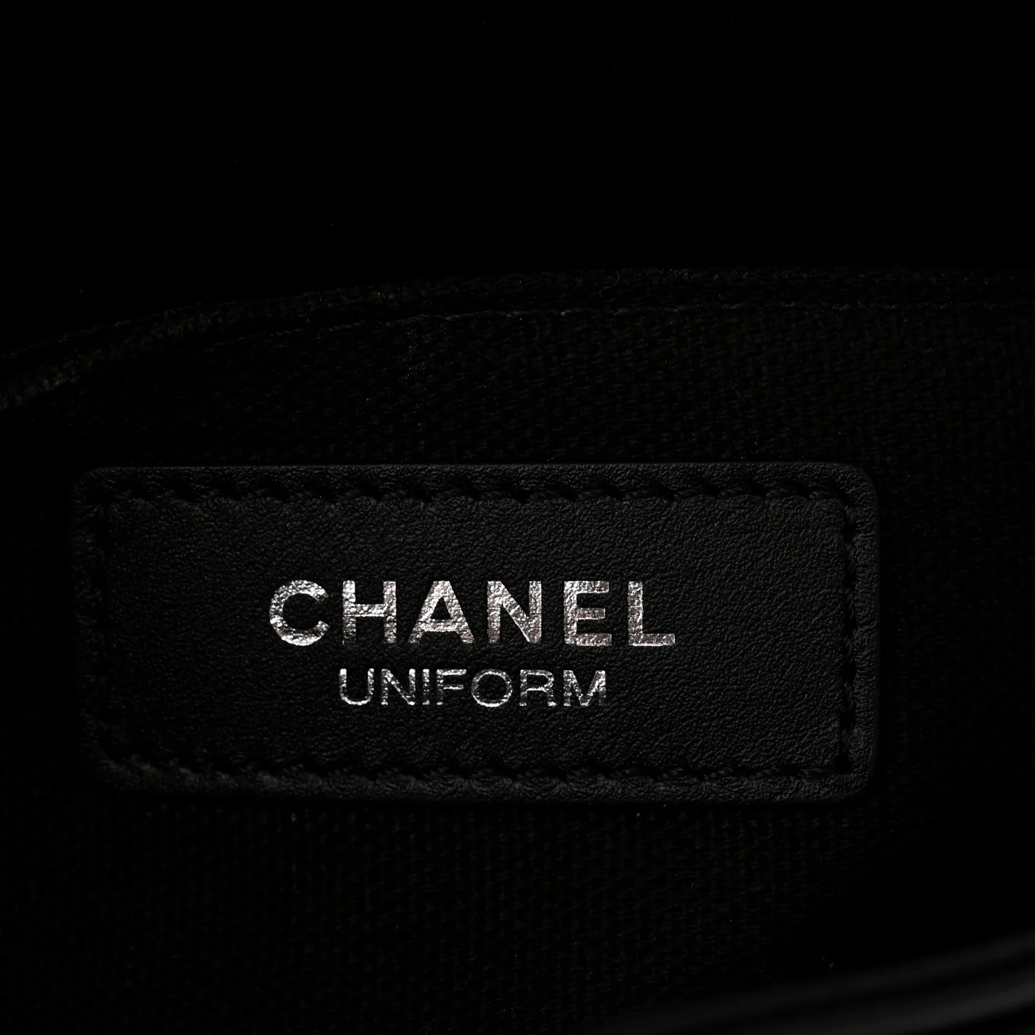 Calfskin Quilted CC Uniform Flap Belt Bag Black