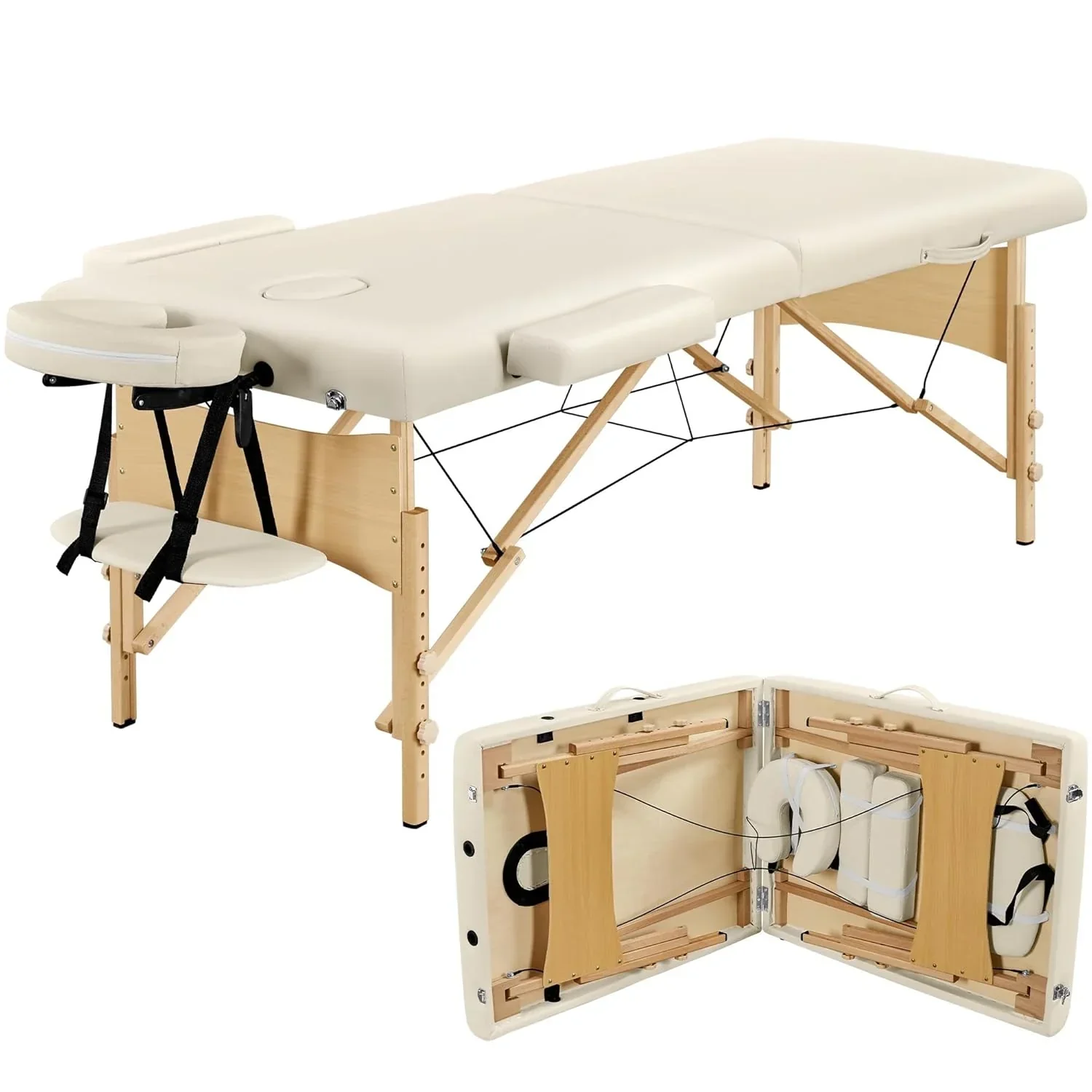 Table de massage Yaheetech, lit de massage portable pour les cils, canapé de massage, tables de spa pliables