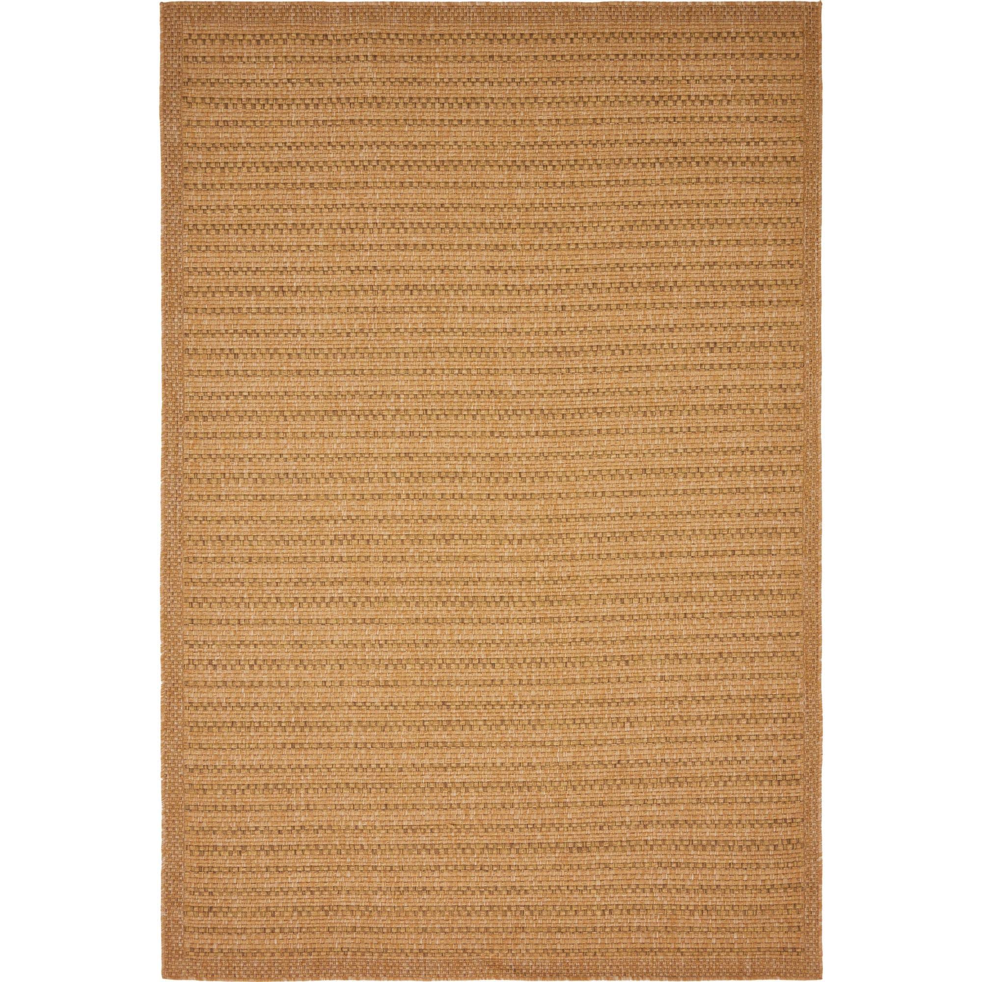 Unique Loom Checkered Outdoor Area Rug - 4' x 6' Light Brown