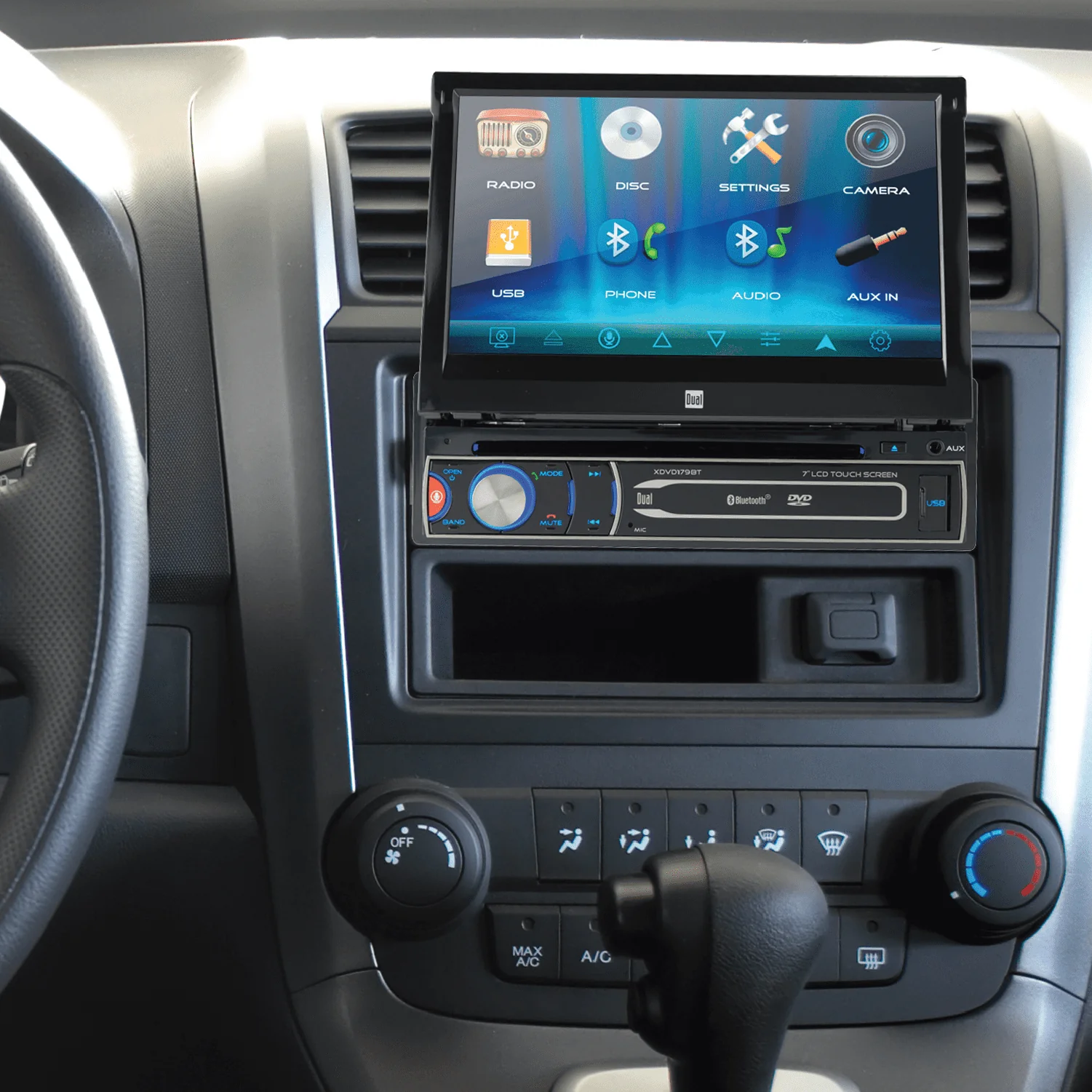 XDVD179BT 7 Inch Single DIN Car Stereo, Motorized Touch Screen, CD/DVD - Image 7