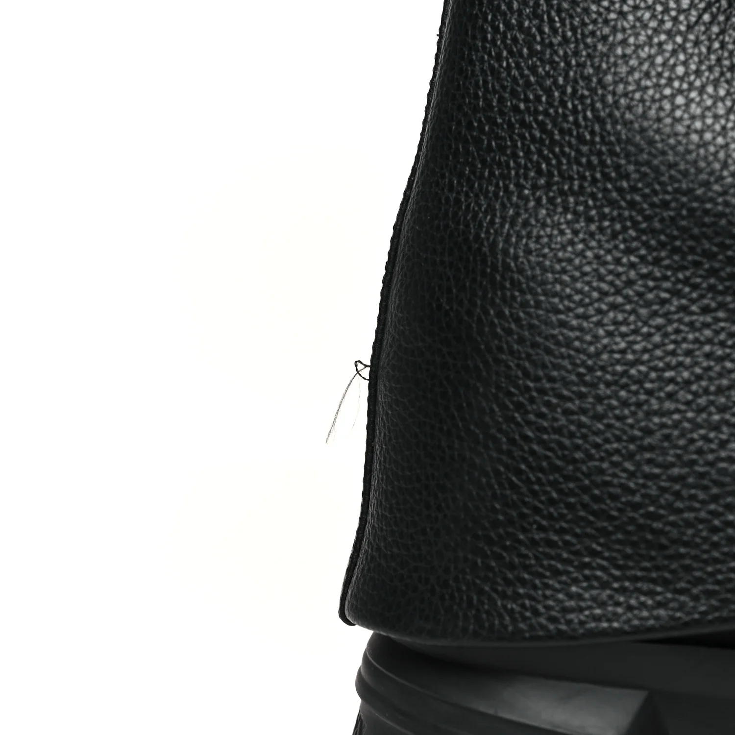Grained Calfskin Shark Lock Biker Ankle Boots 36 Black