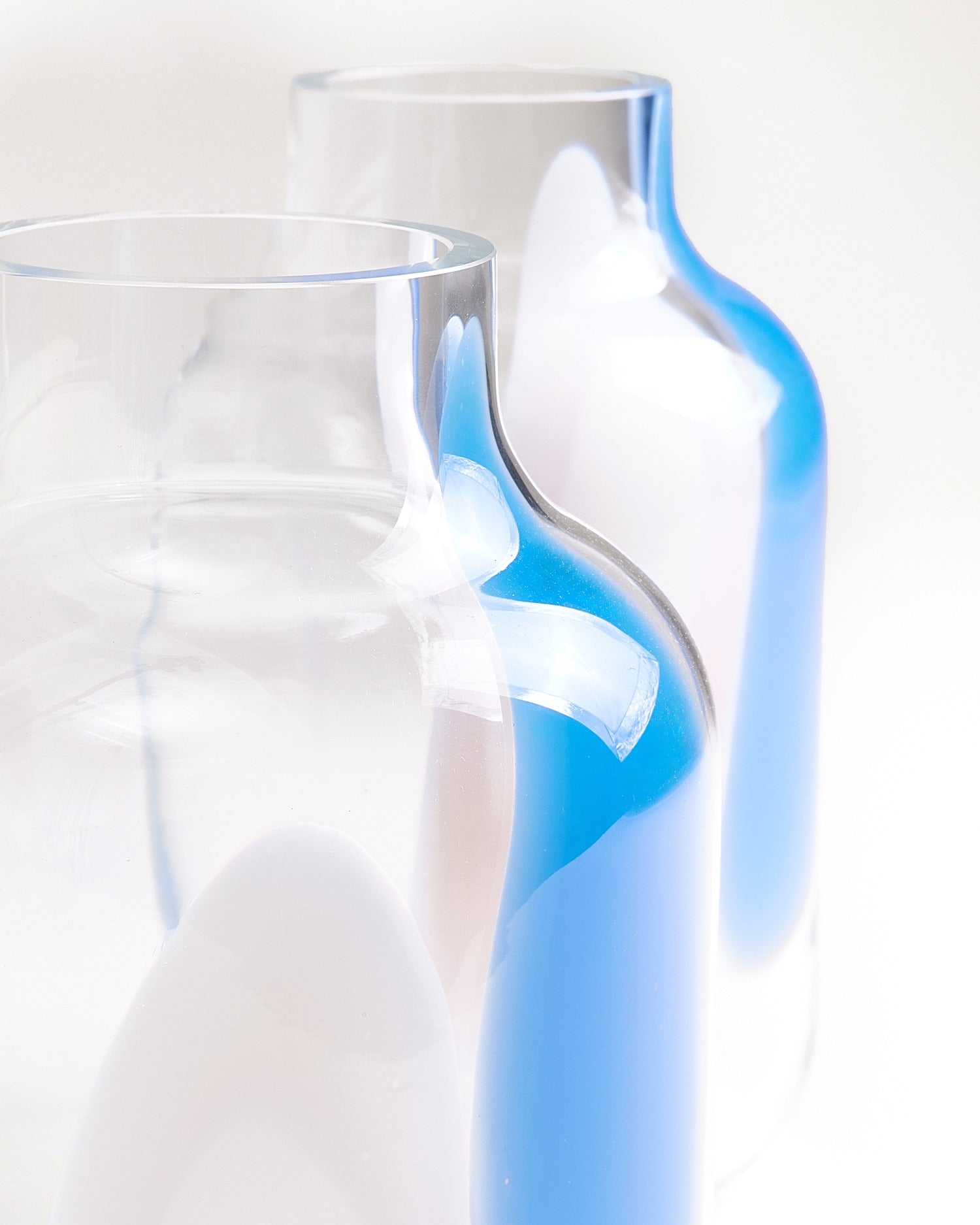 NUNO - GLASS VASE M DROPS BLUE WHITE