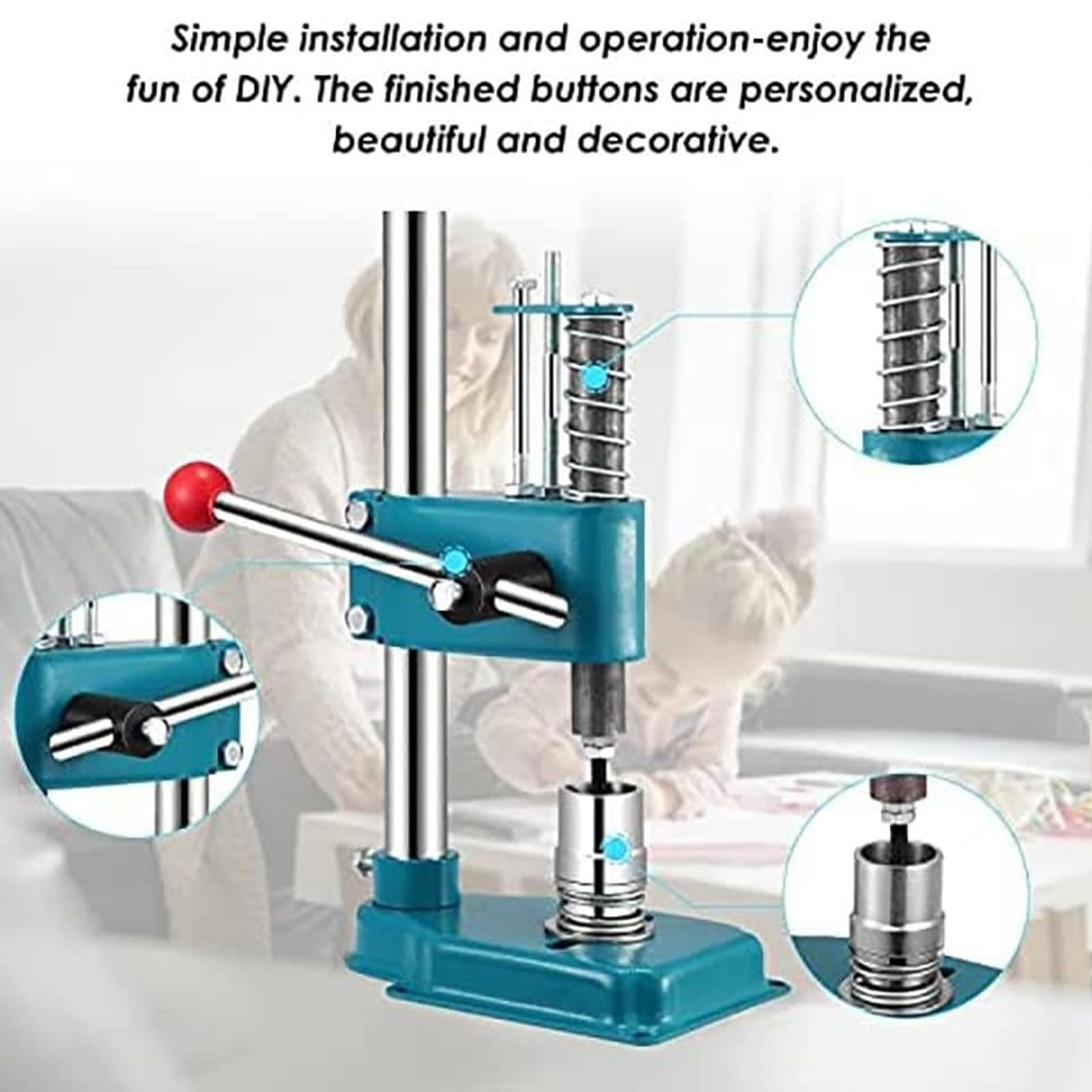 Hand Pressed Woolen Button Tool, Fabric Button Maker Machine Kit with 300pcs Button and 3 Molds,for Various Clothes Buttons